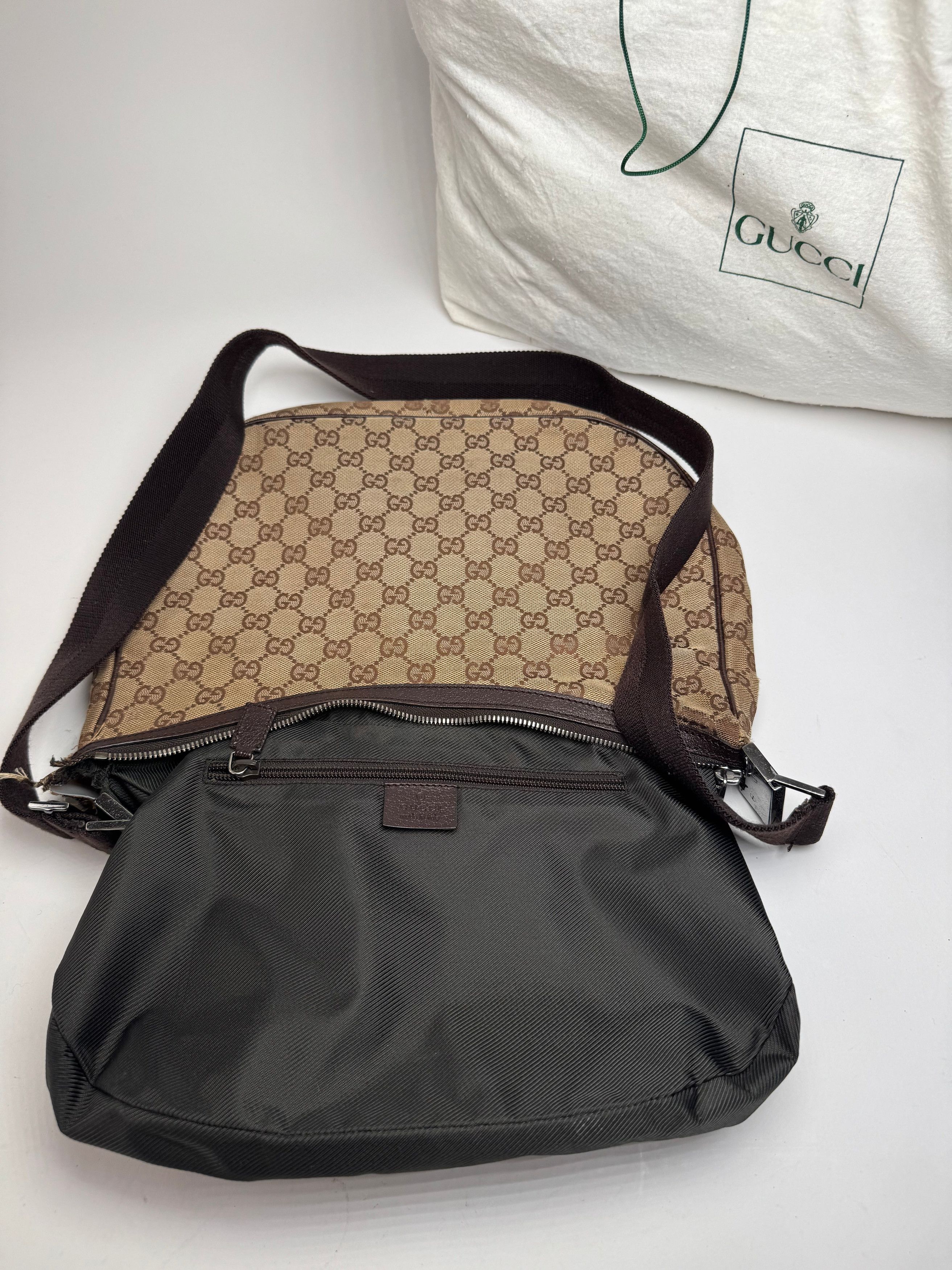 Gucci Vintage Monogram 2Way Handbag Beige Brown Size ONE SIZE - 3 Thumbnail