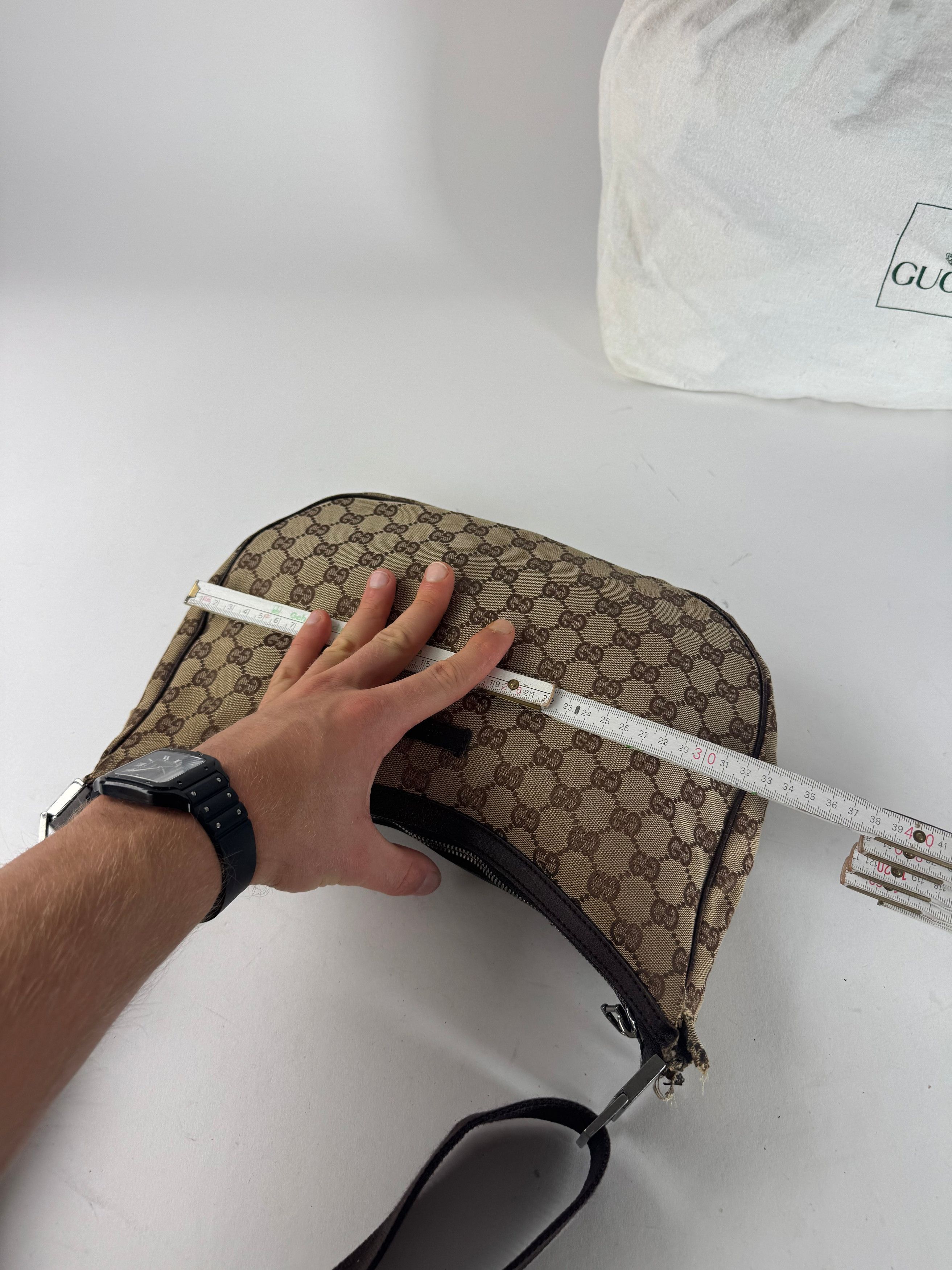 Gucci Vintage Monogram 2Way Handbag Beige Brown Size ONE SIZE - 11 Thumbnail