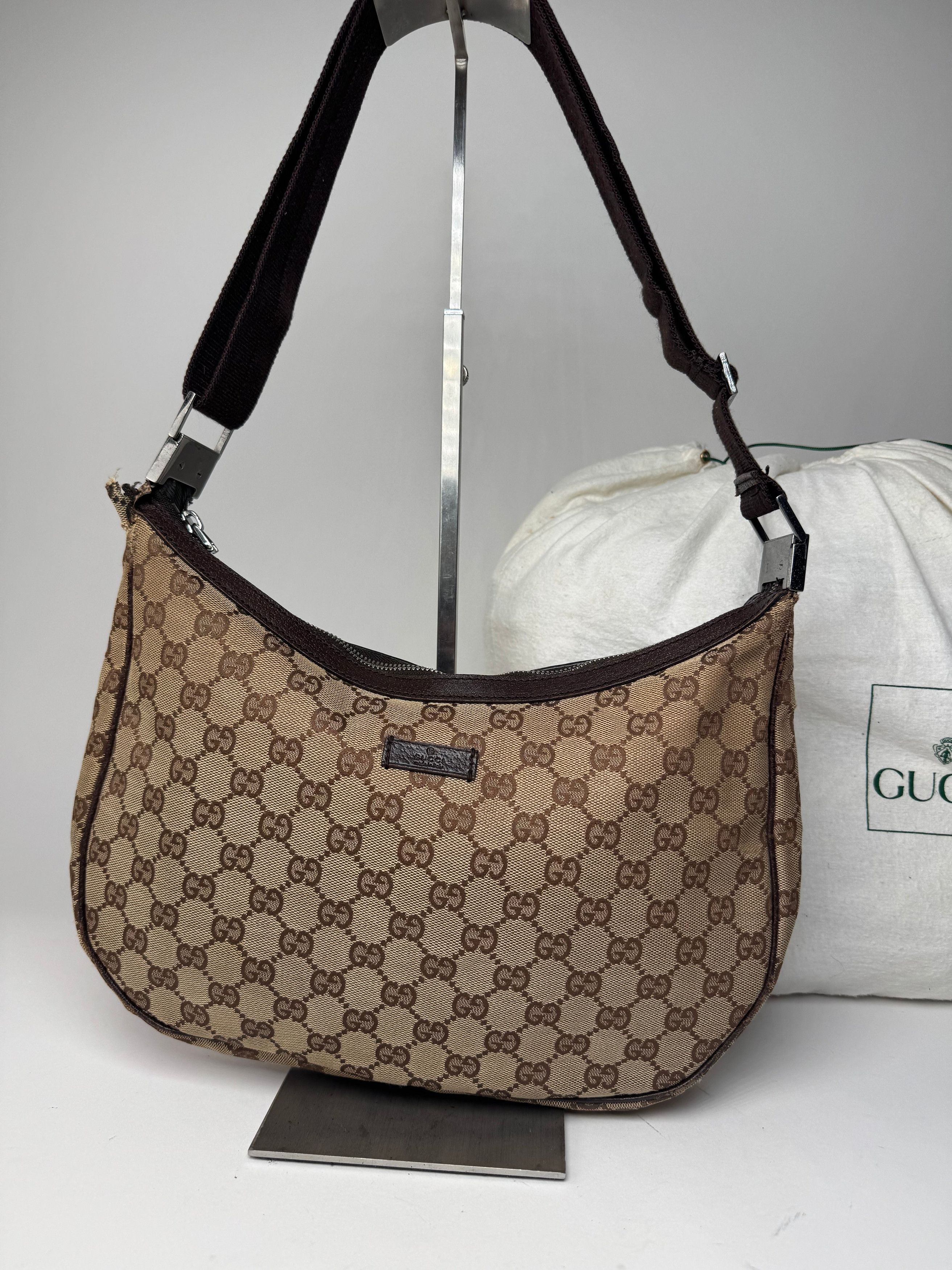 Gucci Vintage Monogram 2Way Handbag Beige Brown Size ONE SIZE - 14 Thumbnail