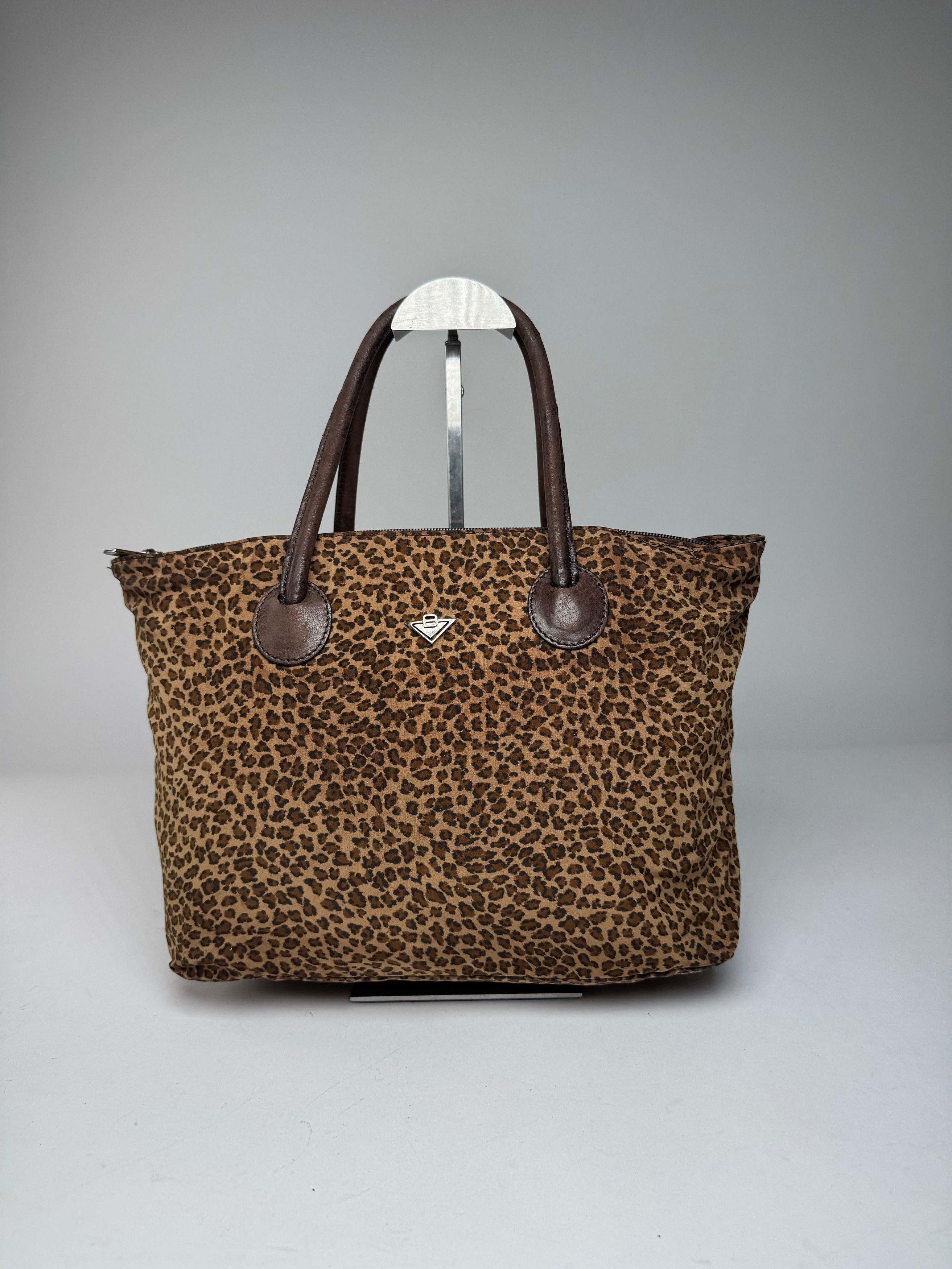 Bottega Veneta Vintage Polyester Handbag Leopard Brown Size ONE SIZE - 13 Thumbnail