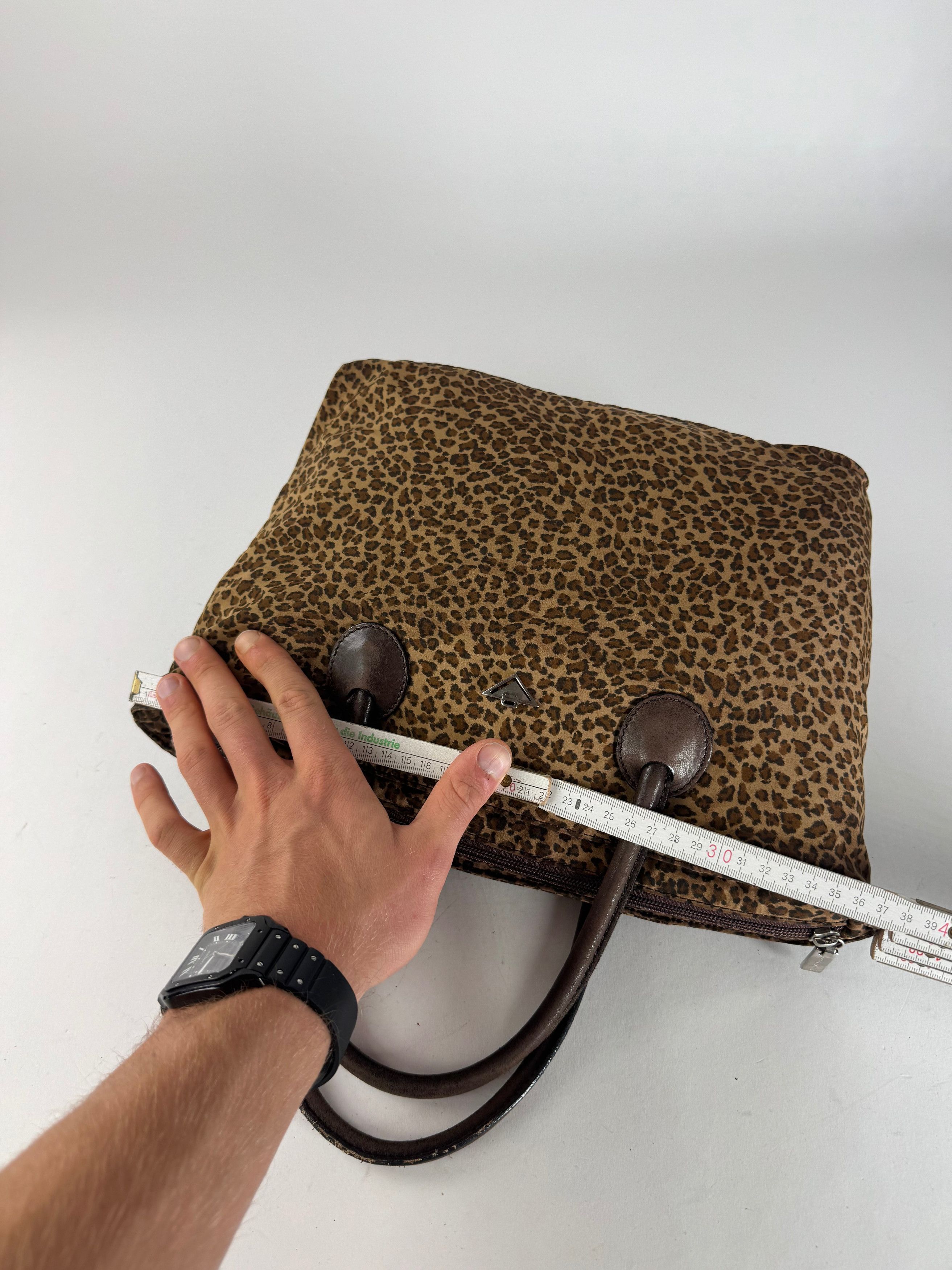 Bottega Veneta Vintage Polyester Handbag Leopard Brown Size ONE SIZE - 10 Thumbnail
