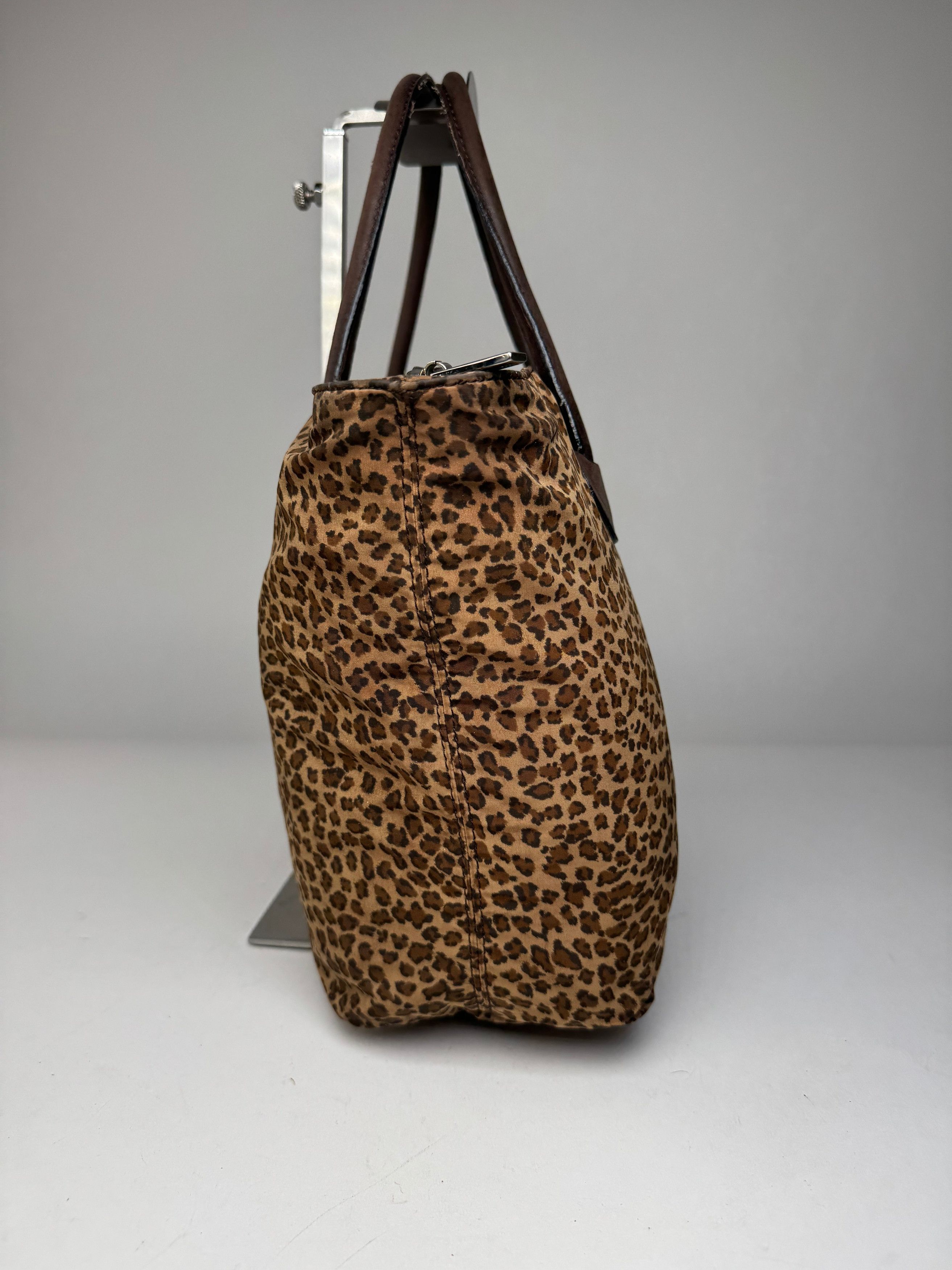Bottega Veneta Vintage Polyester Handbag Leopard Brown Size ONE SIZE - 6 Thumbnail