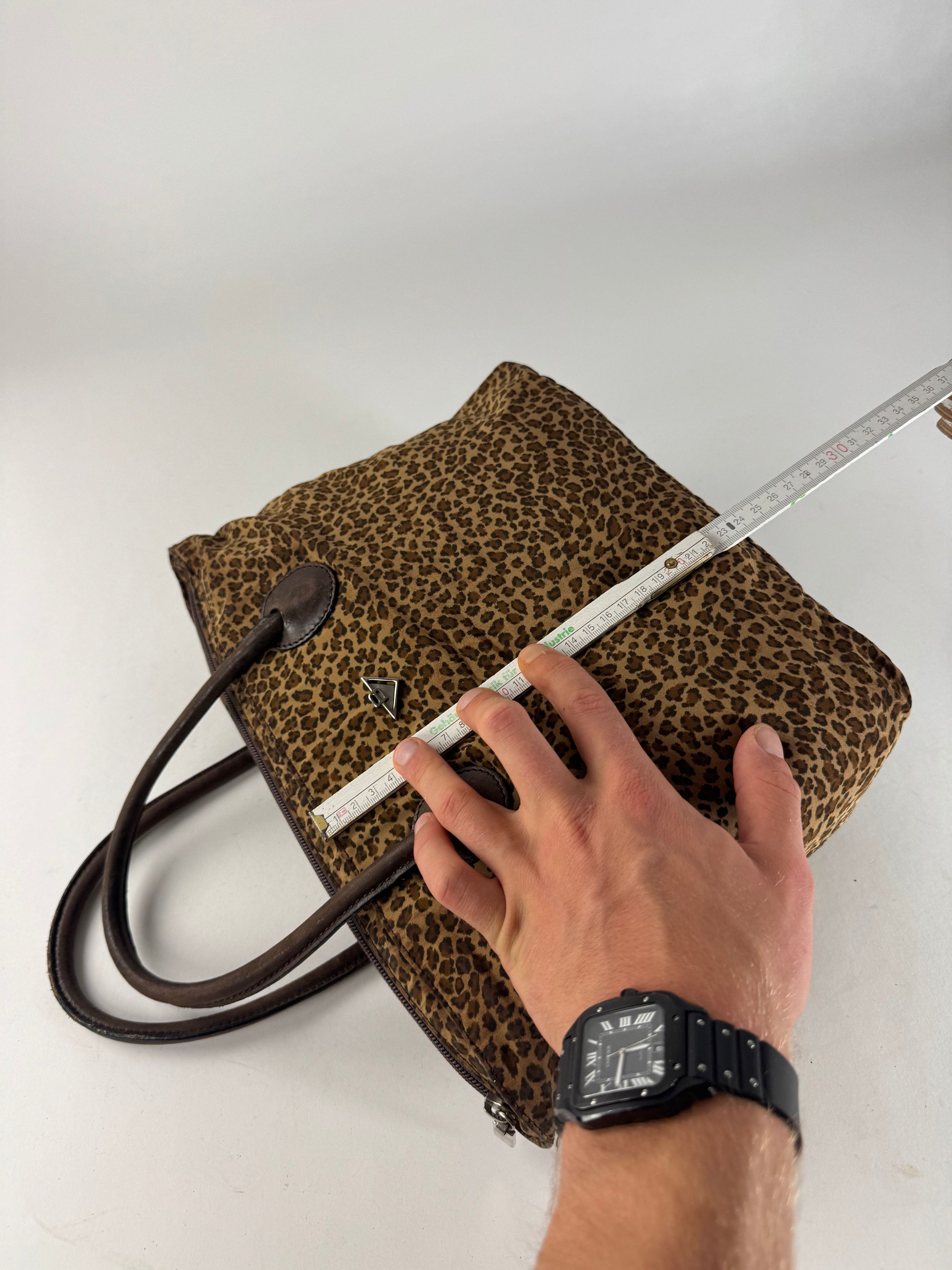 Bottega Veneta Vintage Polyester Handbag Leopard Brown Size ONE SIZE - 11 Thumbnail