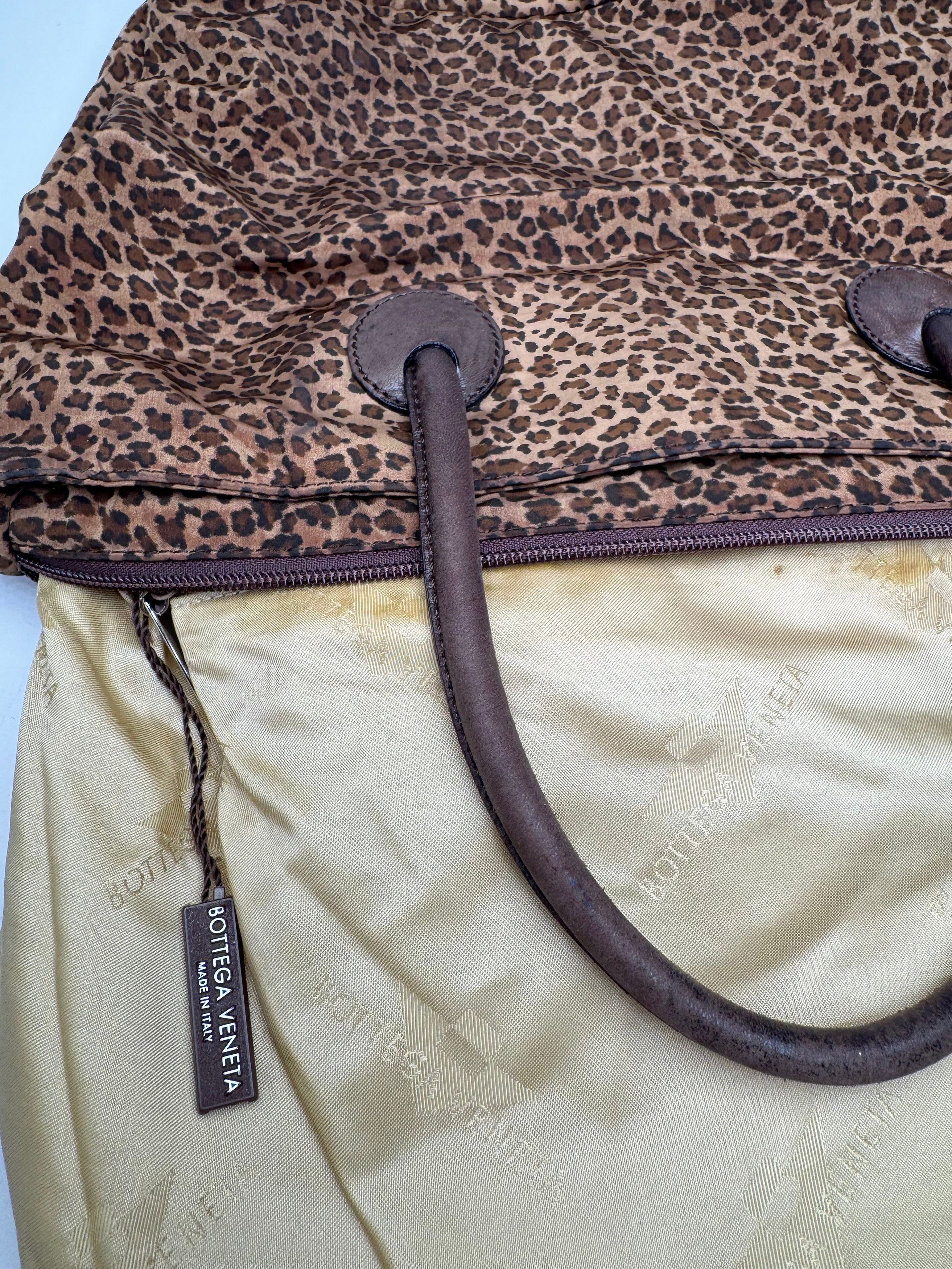 Bottega Veneta Vintage Polyester Handbag Leopard Brown Size ONE SIZE - 4 Thumbnail