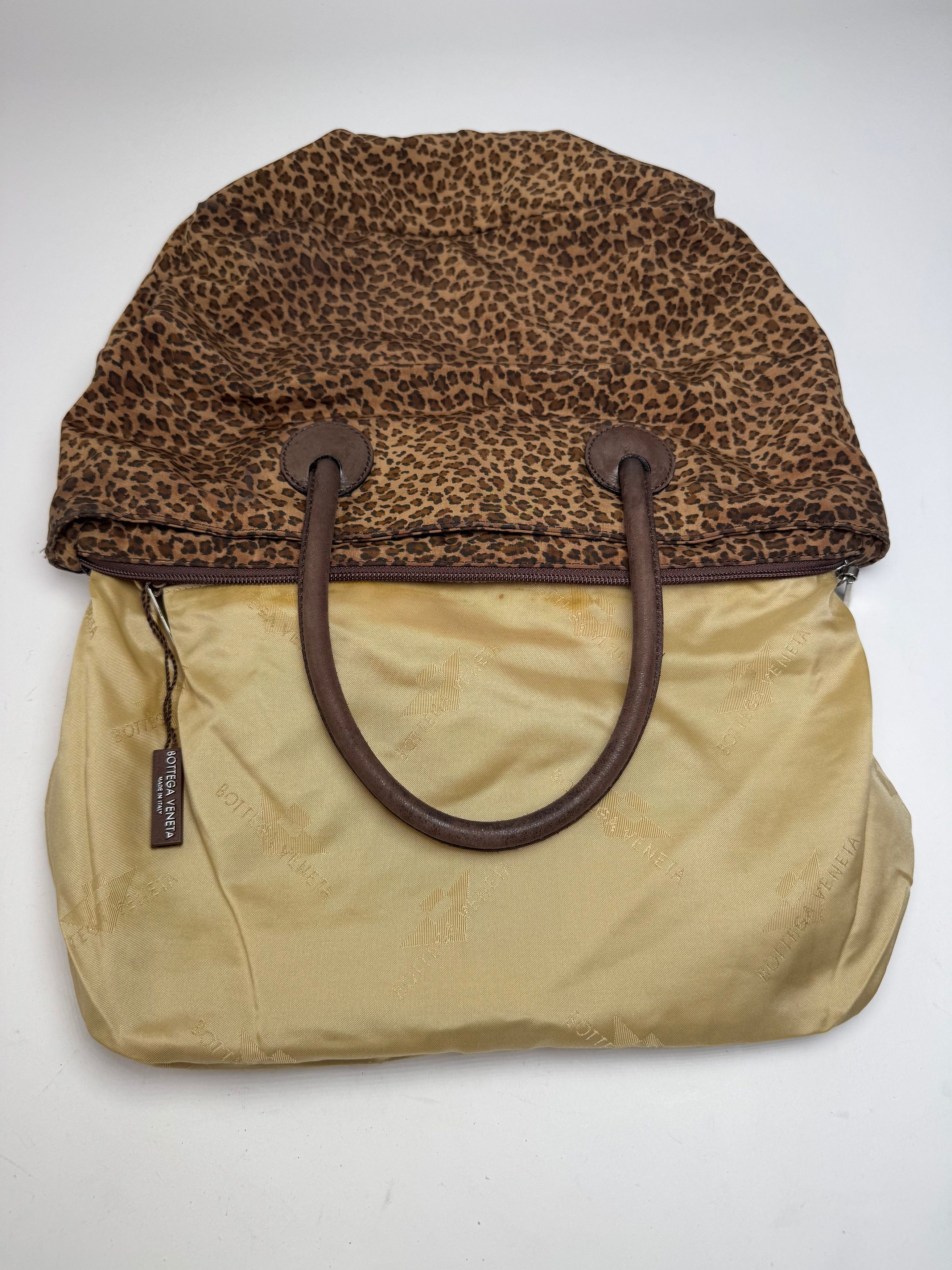 Bottega Veneta Vintage Polyester Handbag Leopard Brown Size ONE SIZE - 3 Thumbnail