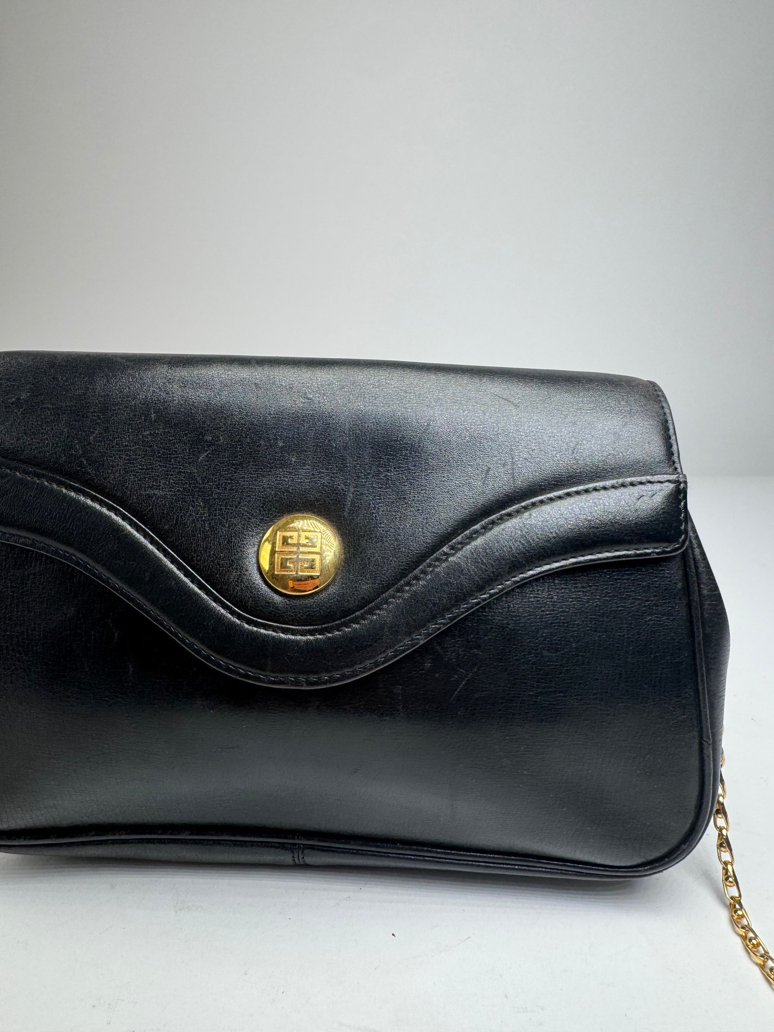Givenchy Vintage Chain Logo Leather Bag Black Size ONE SIZE - 5 Thumbnail