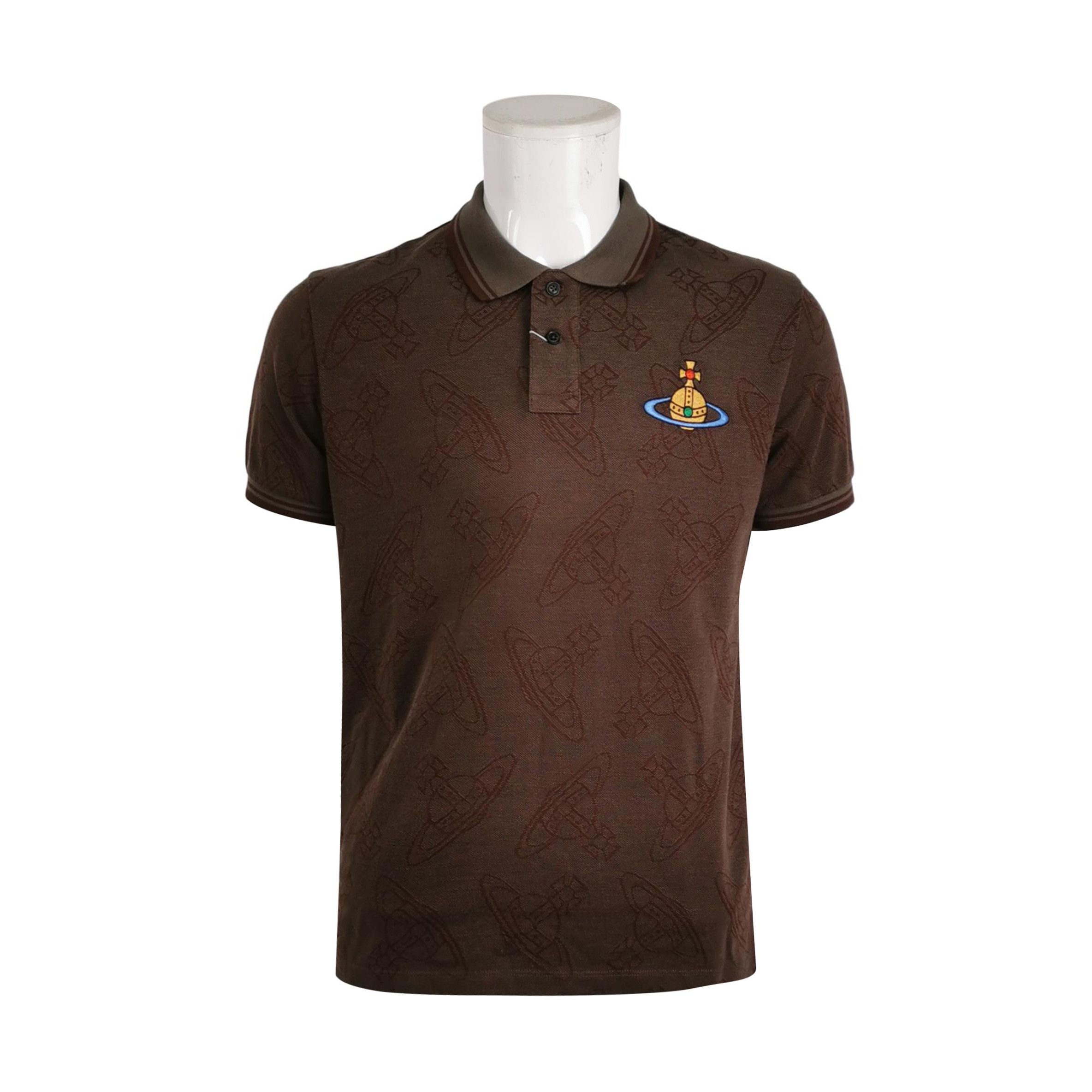 Vivienne Westwood Vivienne Westwood Brown Saturn Logo Polo T-Shirt M Size US M / EU 48-50 / 2 - 2 Thumbnail