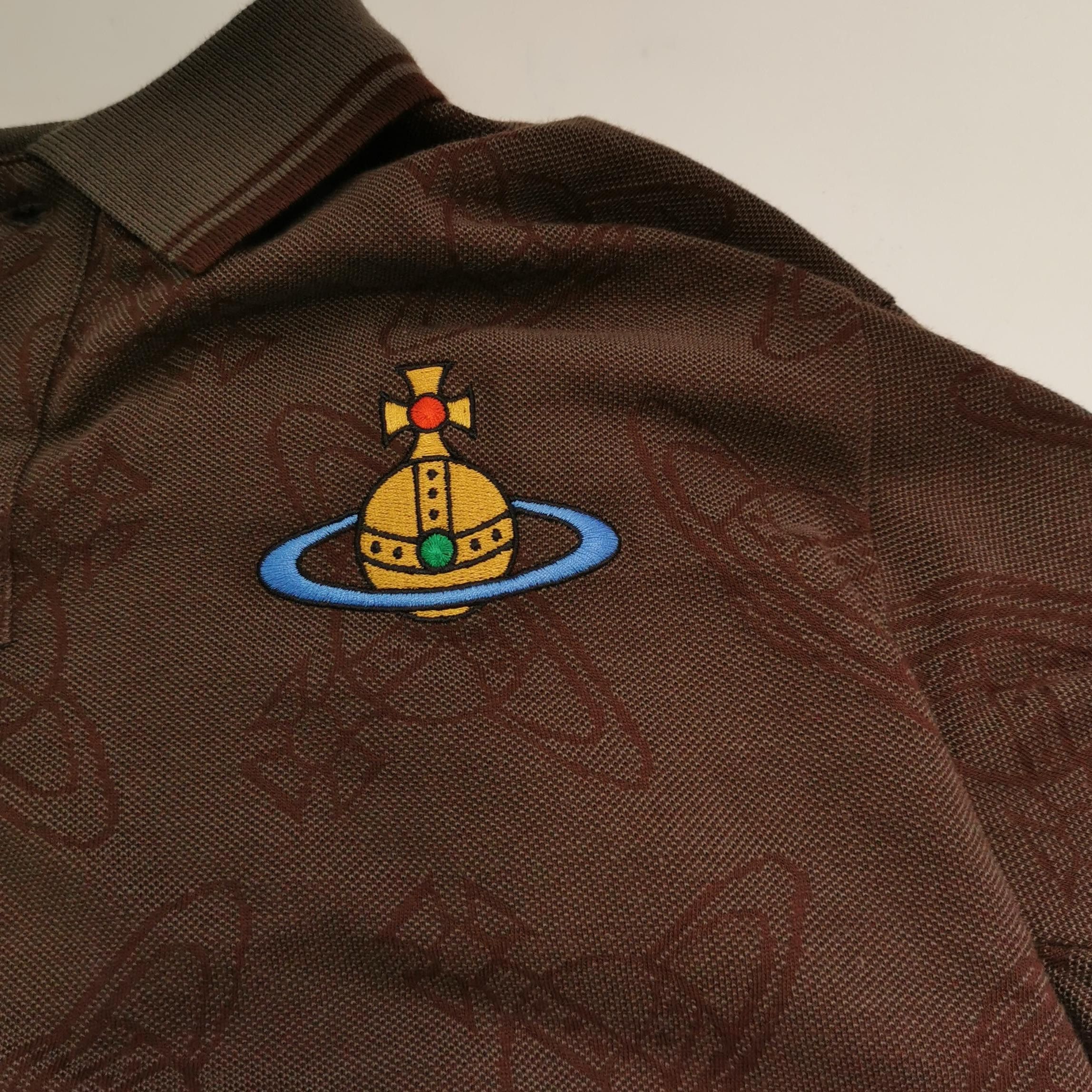 Vivienne Westwood Vivienne Westwood Brown Saturn Logo Polo T-Shirt M Size US M / EU 48-50 / 2 - 5 Thumbnail