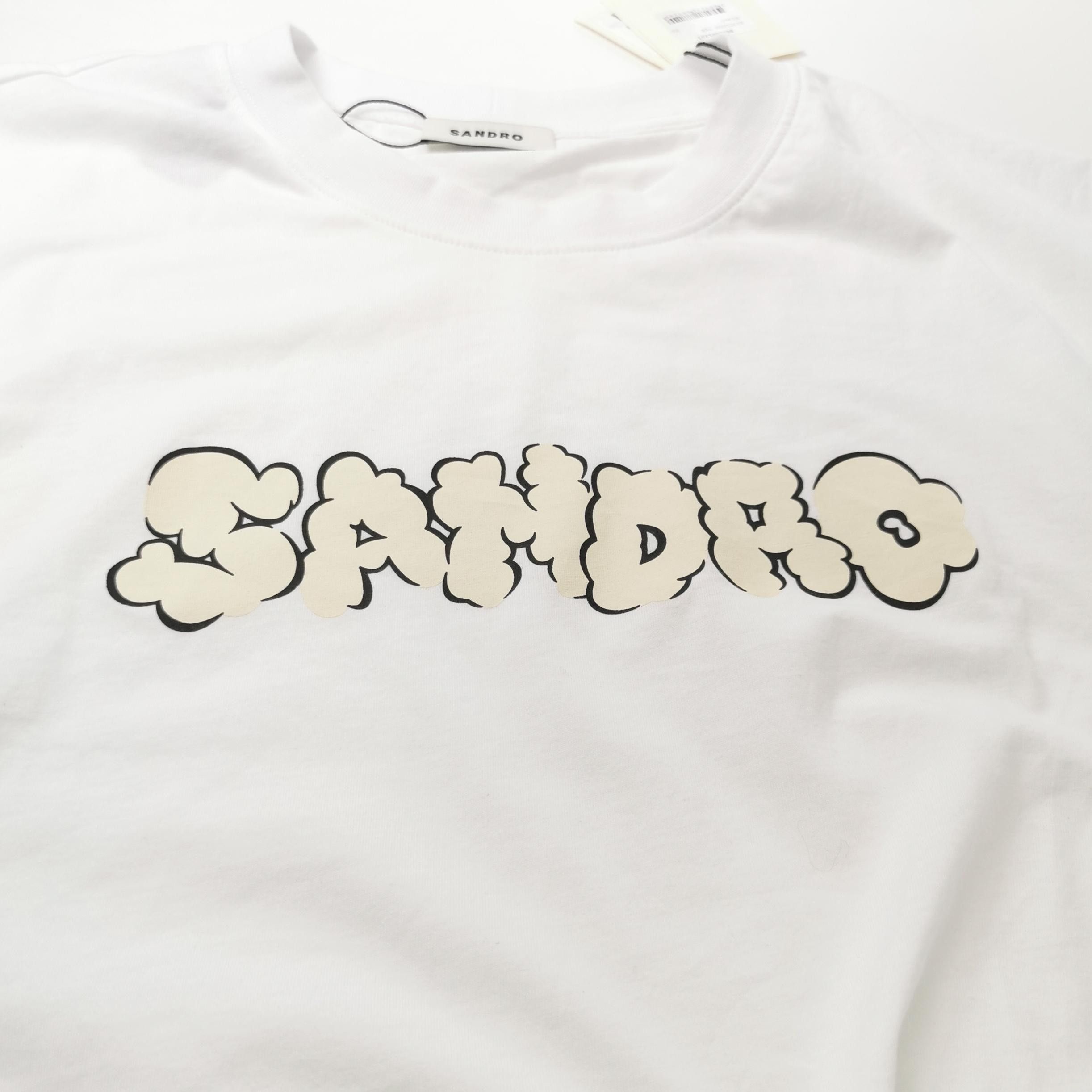 Sandro Sandro Cotton Logo Crew Neck T-Shirt XL Size US XL / EU 56 / 4 - 6 Thumbnail