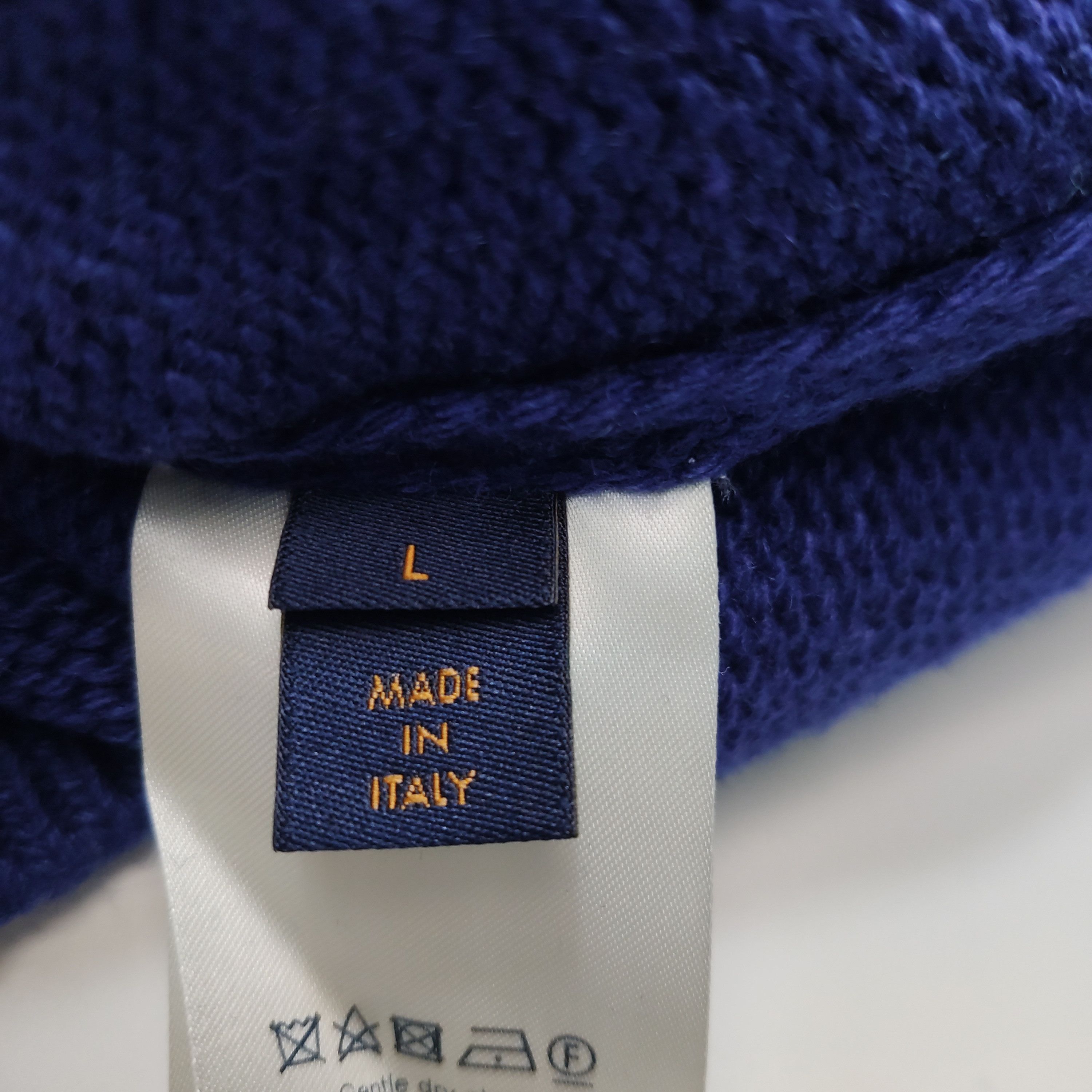 Louis Vuitton Louis Vuitton Blue Checkered V-Neck Sweater L Size US L / EU 52-54 / 3 - 15 Thumbnail