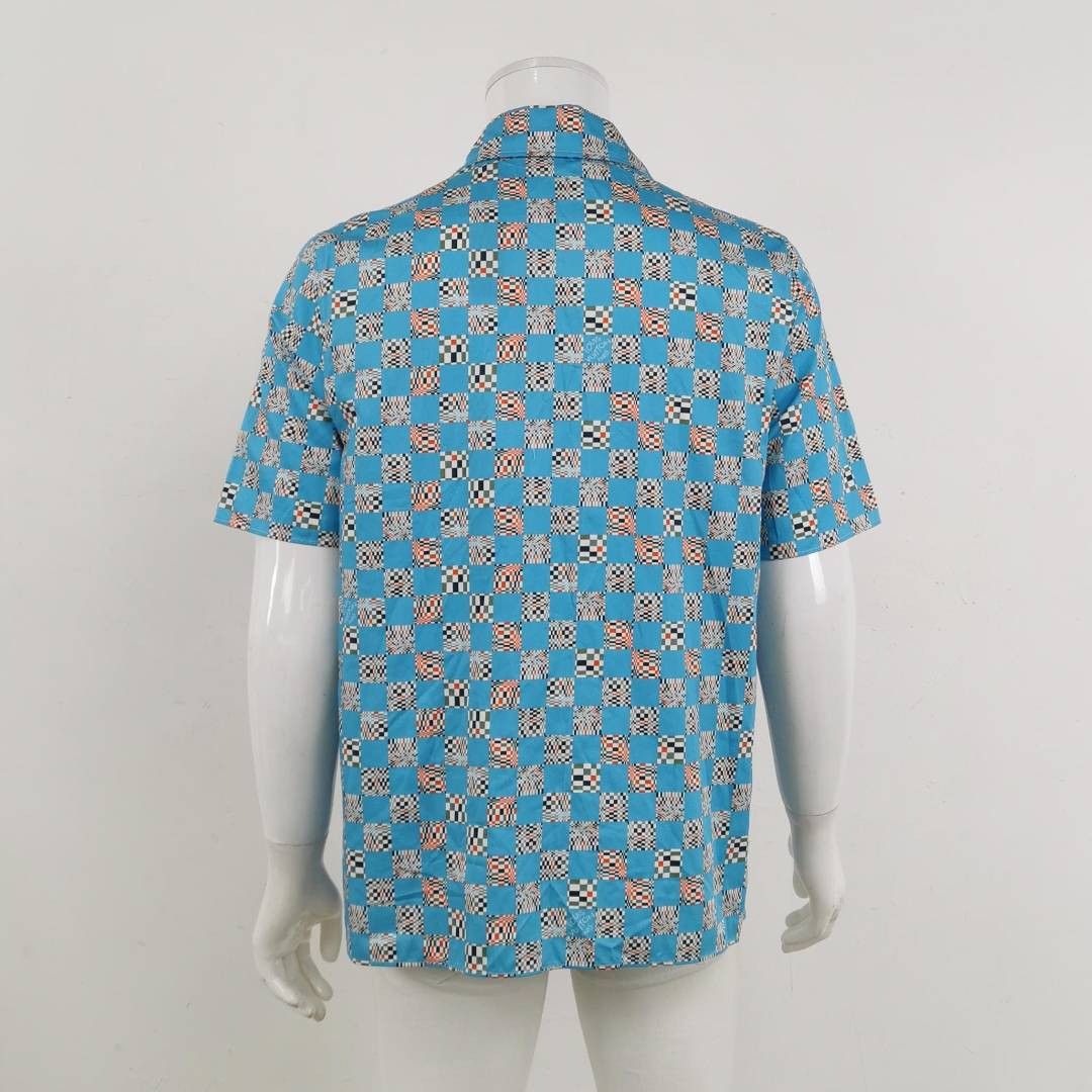 Louis Vuitton Louis Vuitton Blue Checkered Short-Sleeve Shirt Size US S / EU 44-46 / 1 - 2 Thumbnail