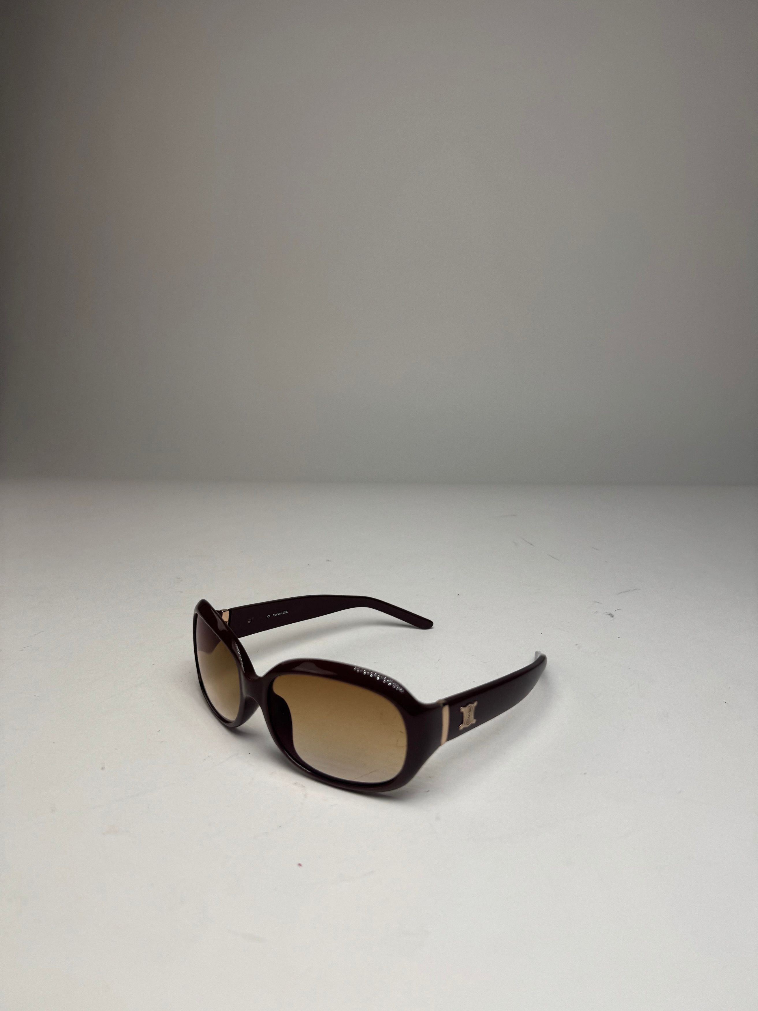 Celine Vintage Paris Triomphe Logo Sunglasses Purple Size ONE SIZE - 13 Thumbnail