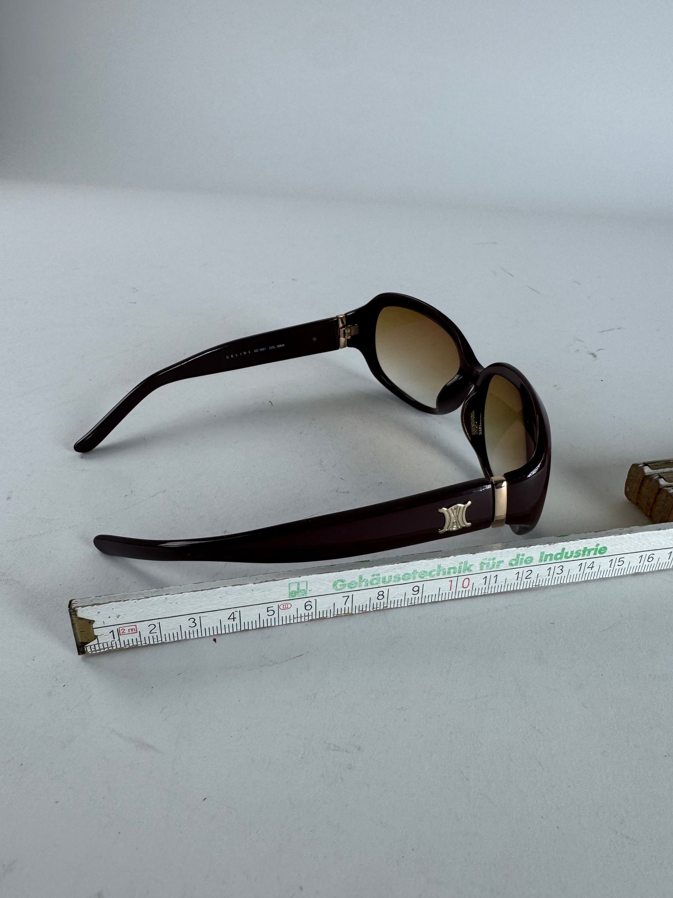 Celine Vintage Paris Triomphe Logo Sunglasses Purple Size ONE SIZE - 8 Thumbnail