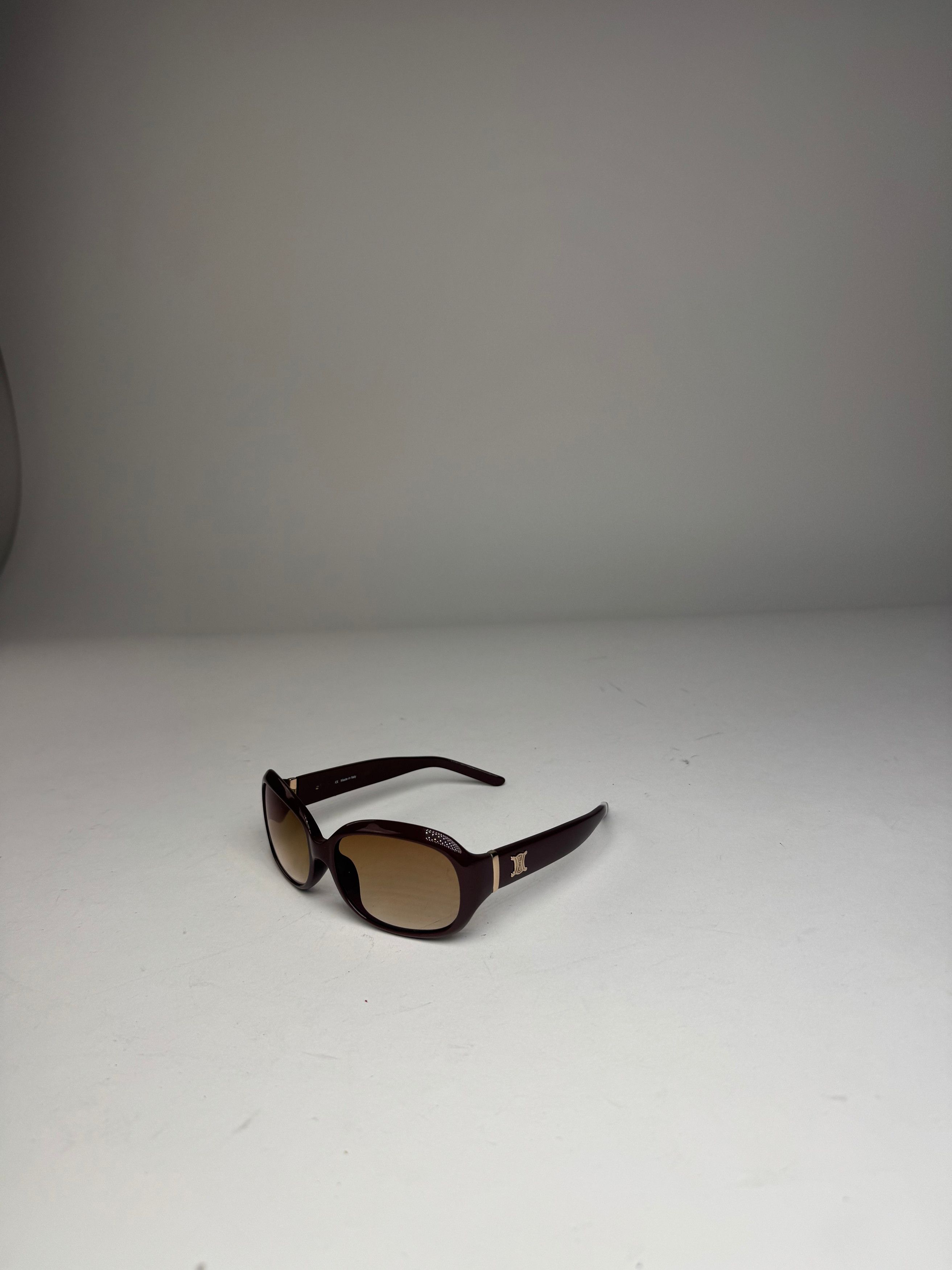 Celine Vintage Paris Triomphe Logo Sunglasses Purple Size ONE SIZE - 7 Thumbnail