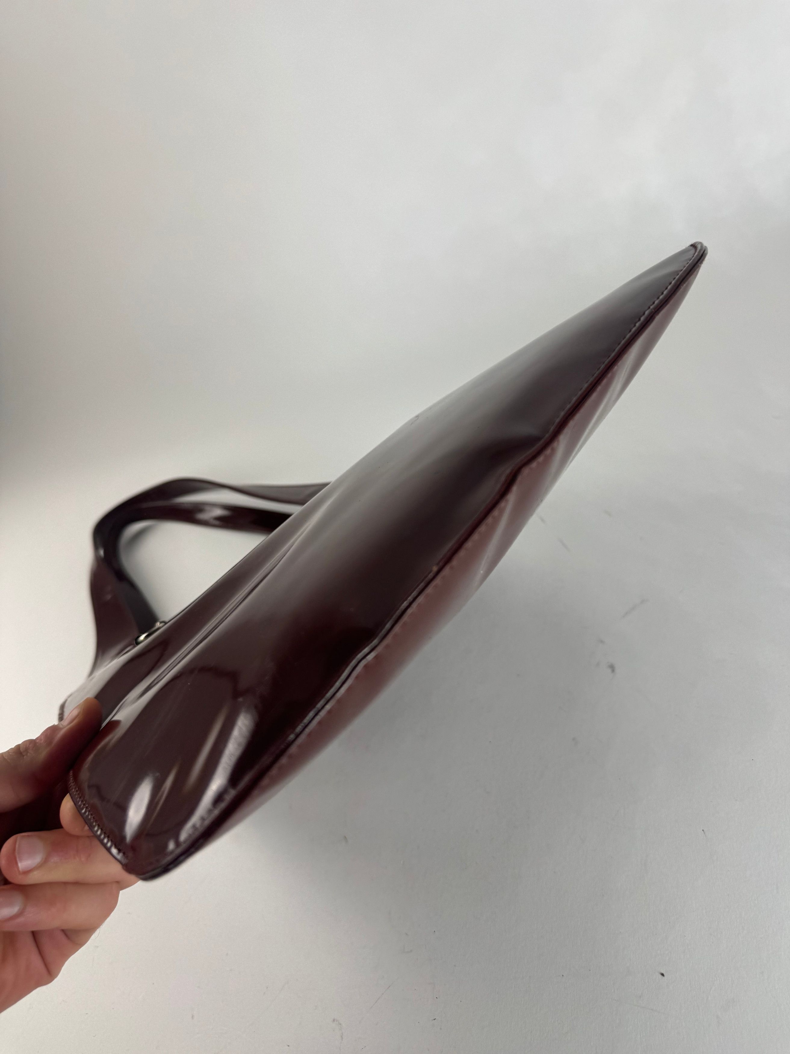 Gucci Vintage Patent Leather Tote Bag Purple Size ONE SIZE - 11 Thumbnail