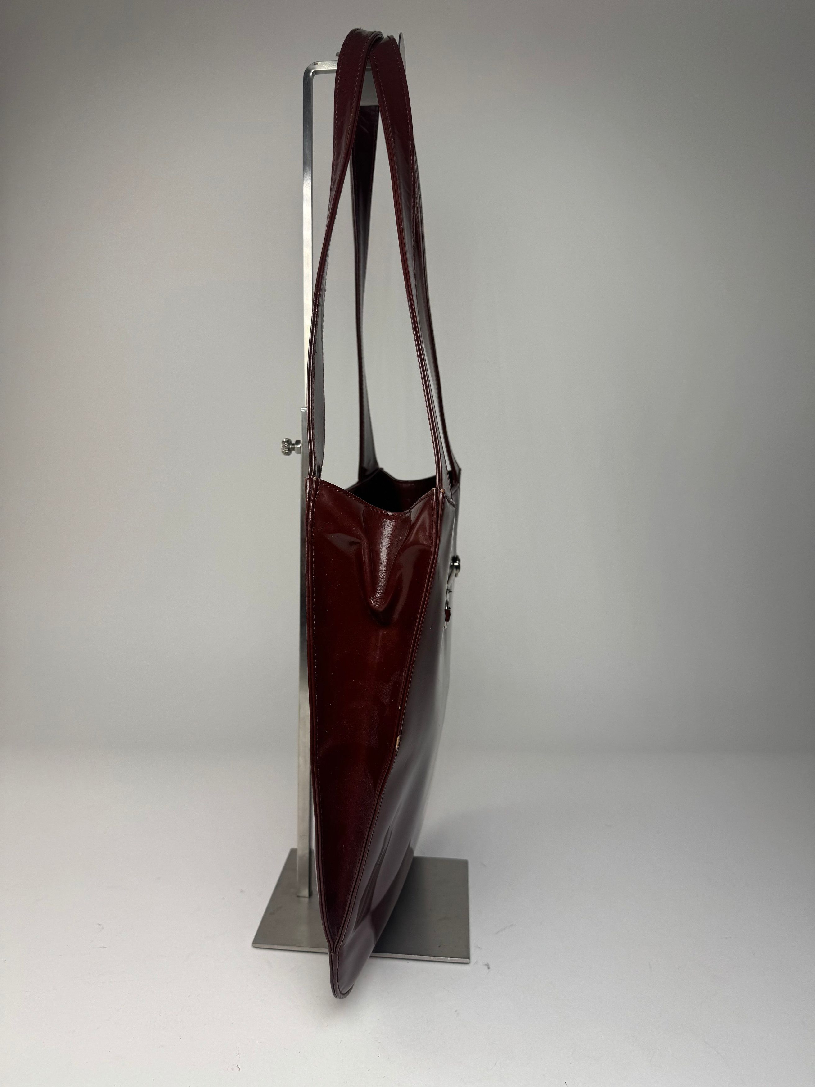 Gucci Vintage Patent Leather Tote Bag Purple Size ONE SIZE - 8 Thumbnail