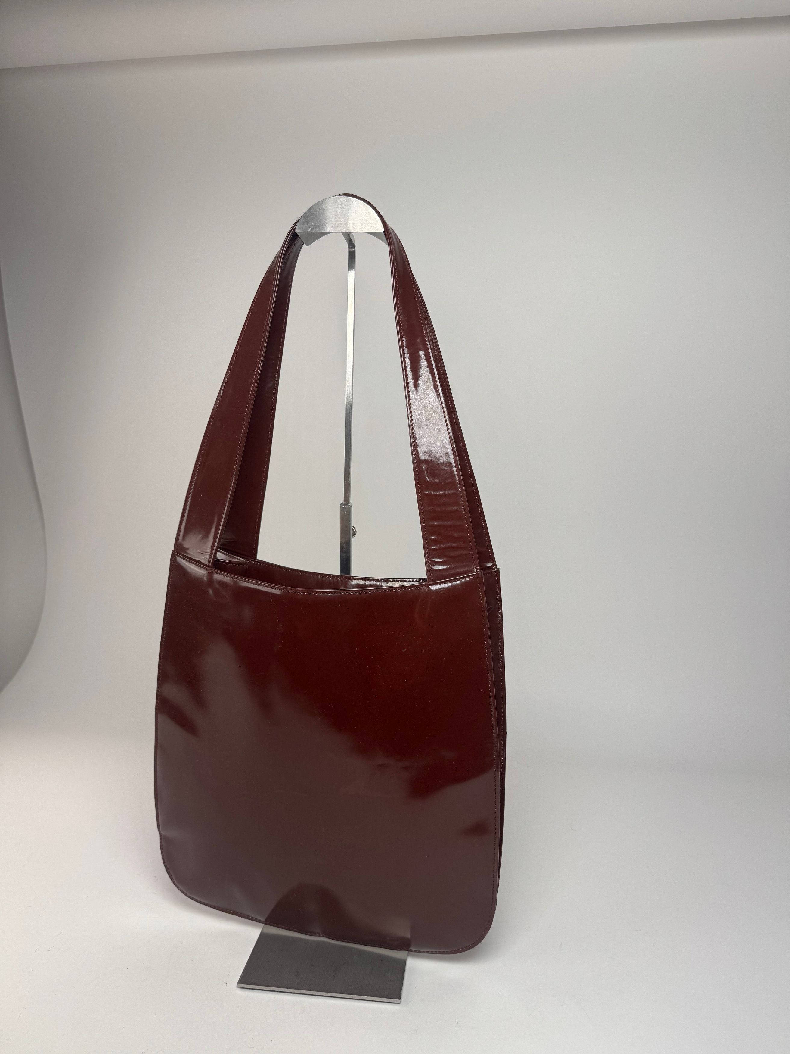 Gucci Vintage Patent Leather Tote Bag Purple Size ONE SIZE - 13 Thumbnail