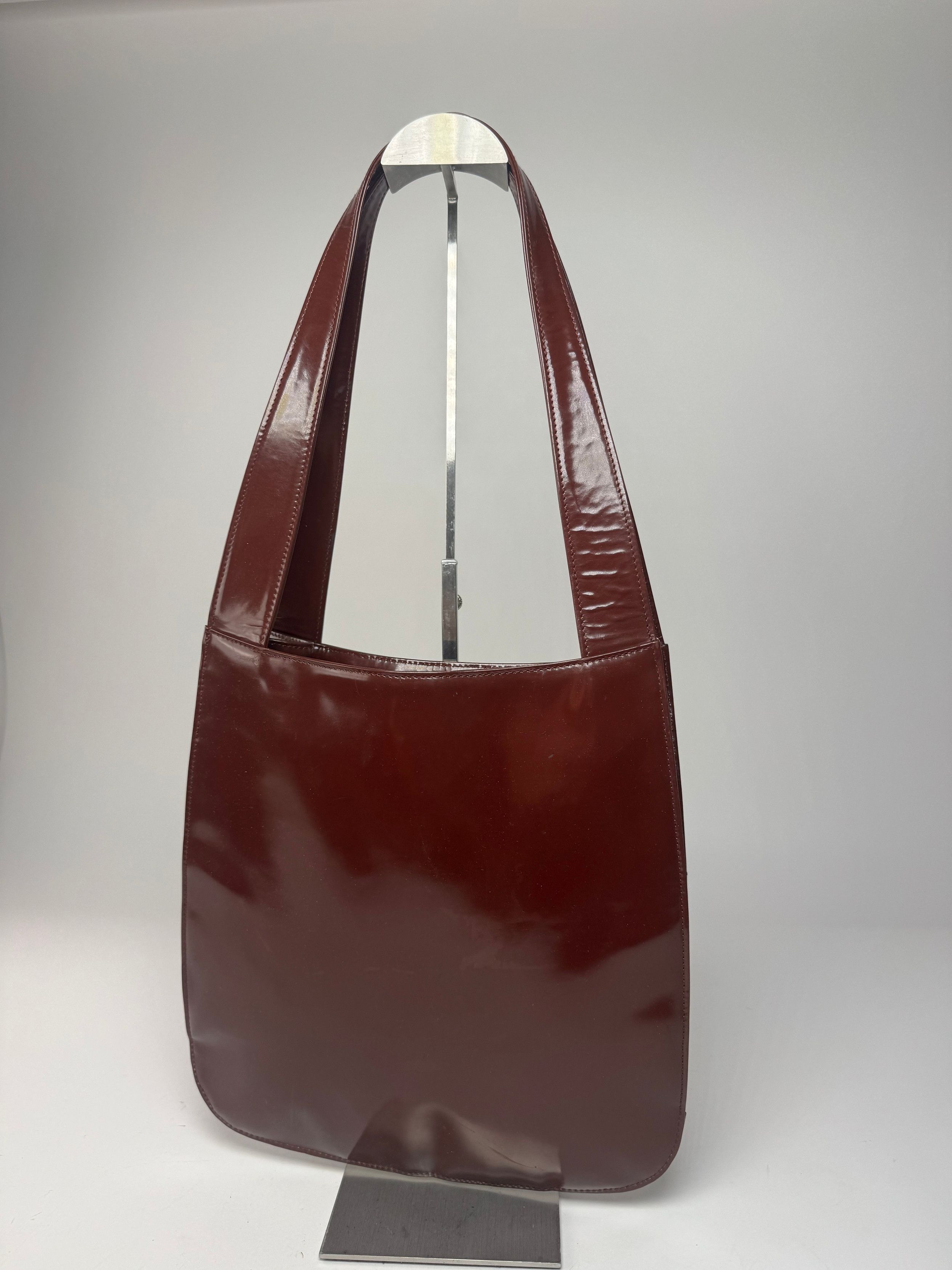 Gucci Vintage Patent Leather Tote Bag Purple Size ONE SIZE - 2 Thumbnail