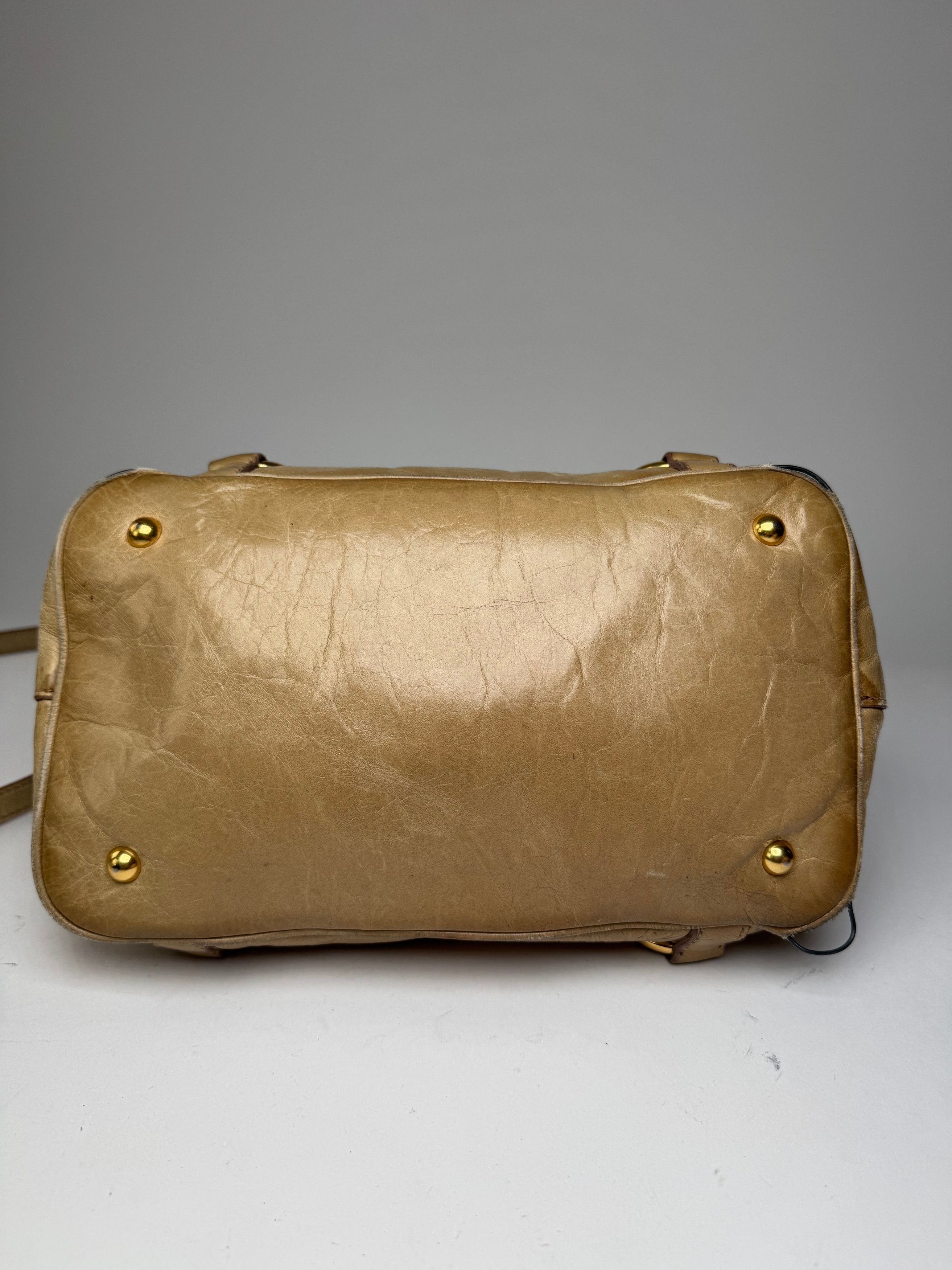 Miu Miu Vintage 2Way Leather Habdbag Gold Size ONE SIZE - 14 Thumbnail