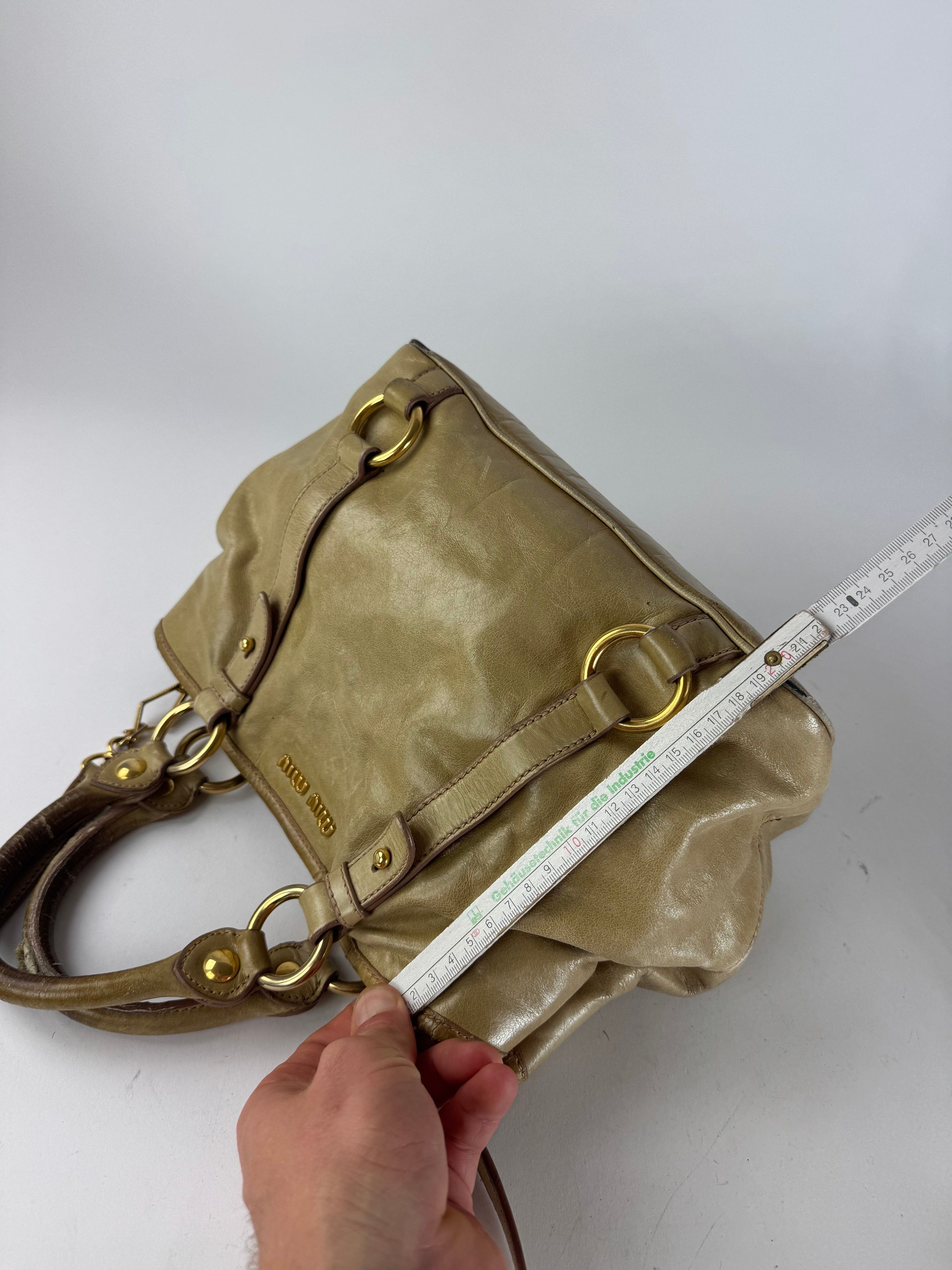 Miu Miu Vintage 2Way Leather Habdbag Gold Size ONE SIZE - 13 Thumbnail