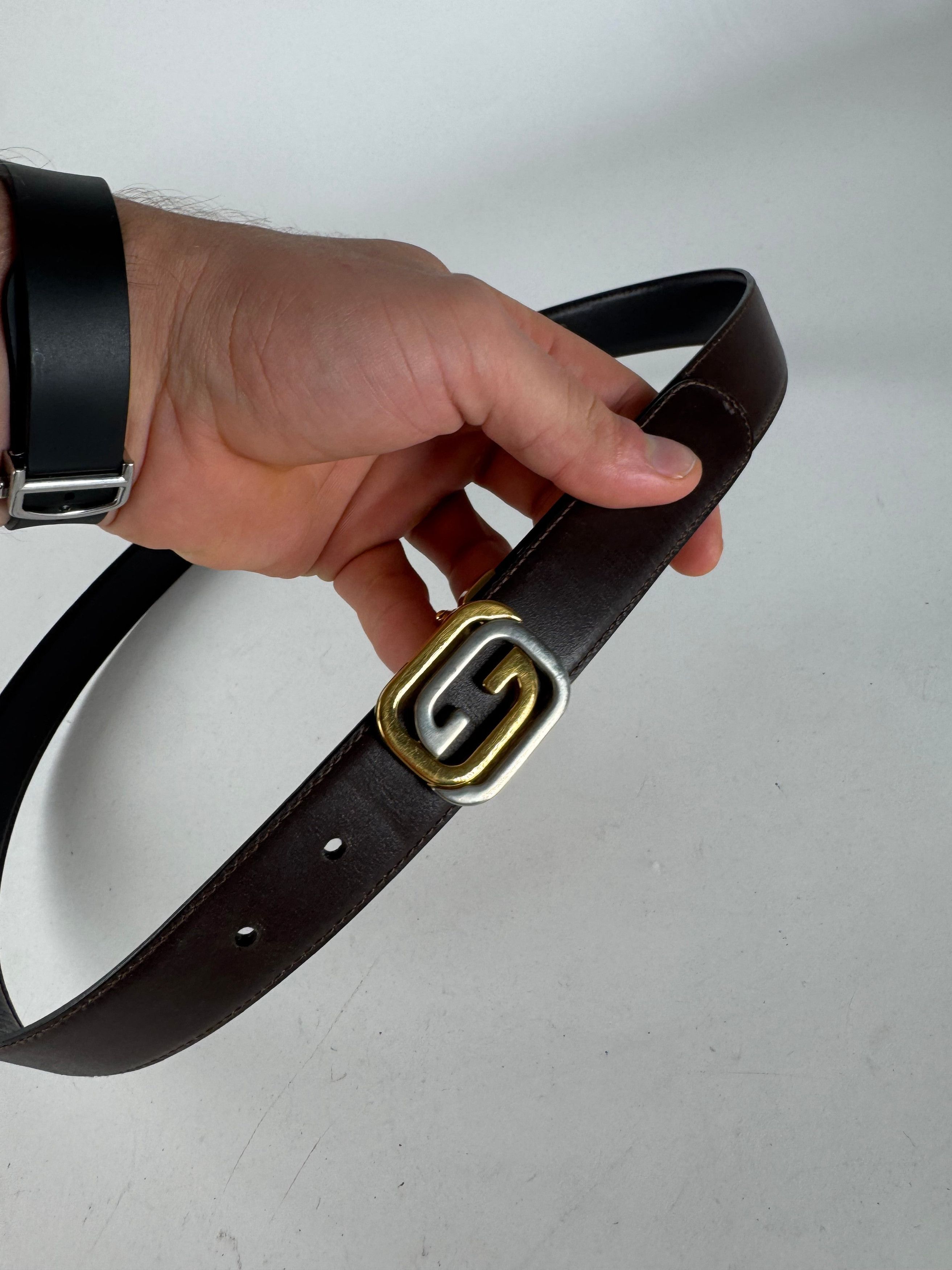 Gucci Vintage Leather Belt Brown Size ONE SIZE - 2 Thumbnail