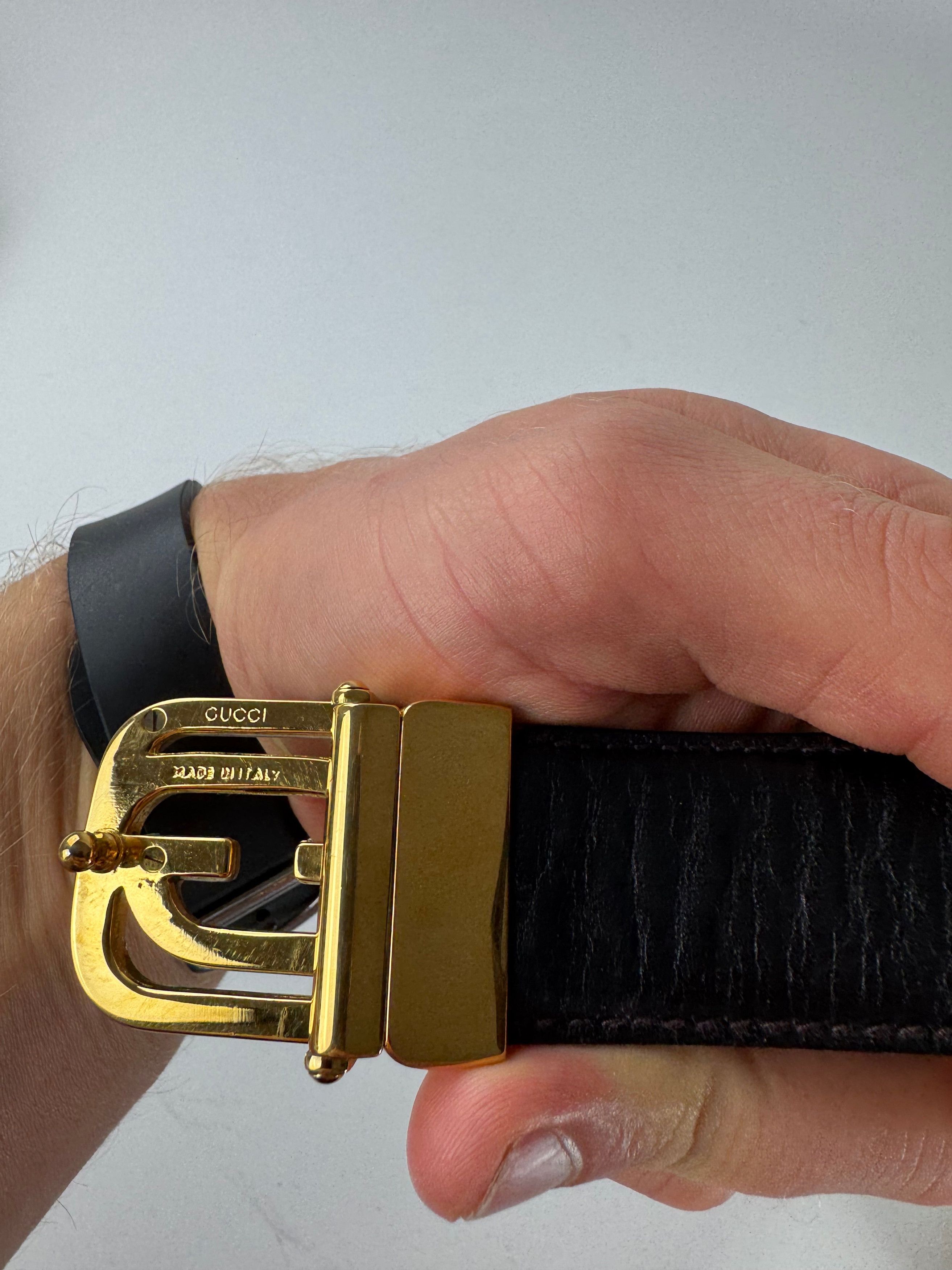 Gucci Vintage Leather Belt Brown Size ONE SIZE - 8 Thumbnail