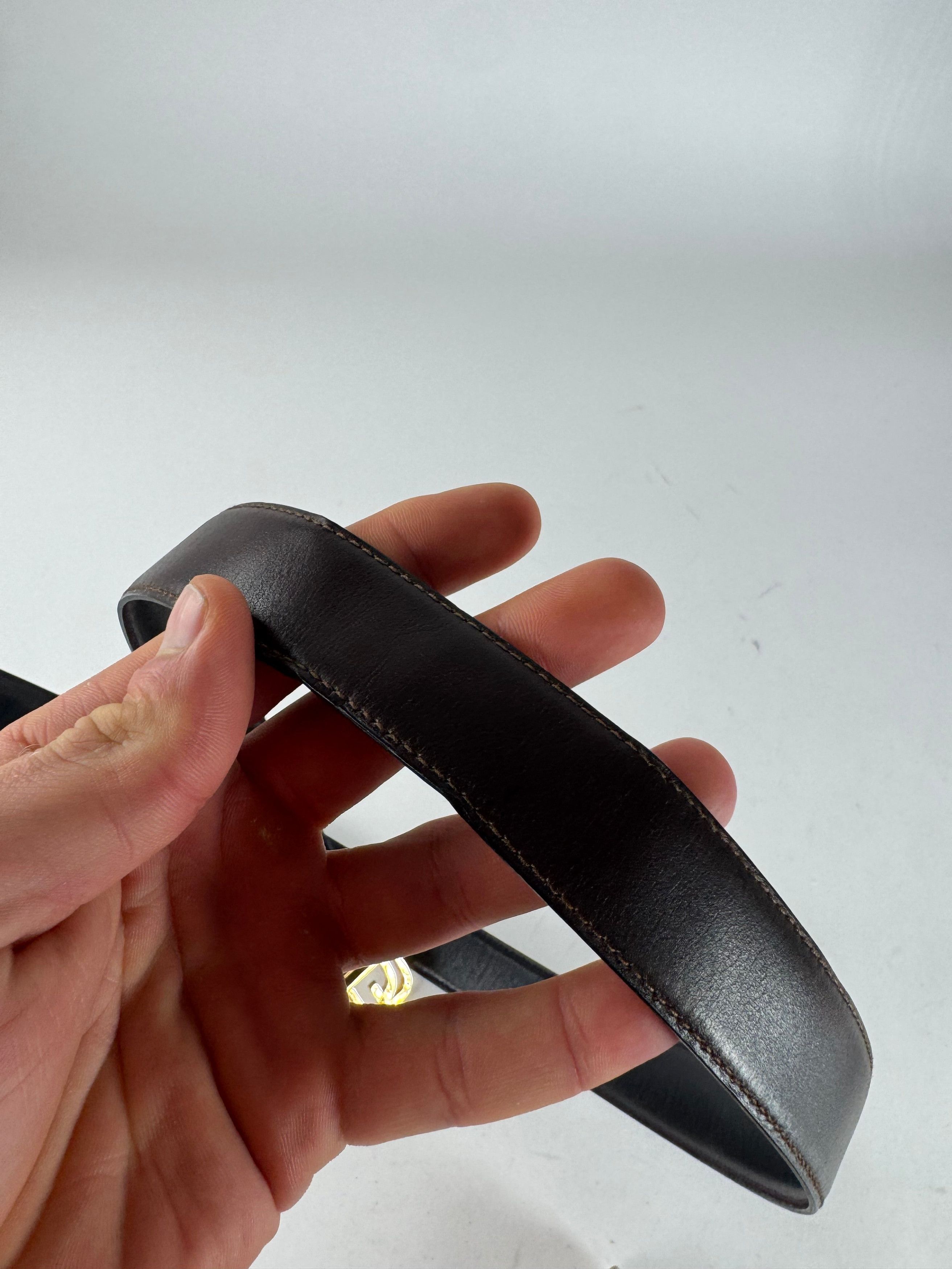 Gucci Vintage Leather Belt Brown Size ONE SIZE - 5 Thumbnail