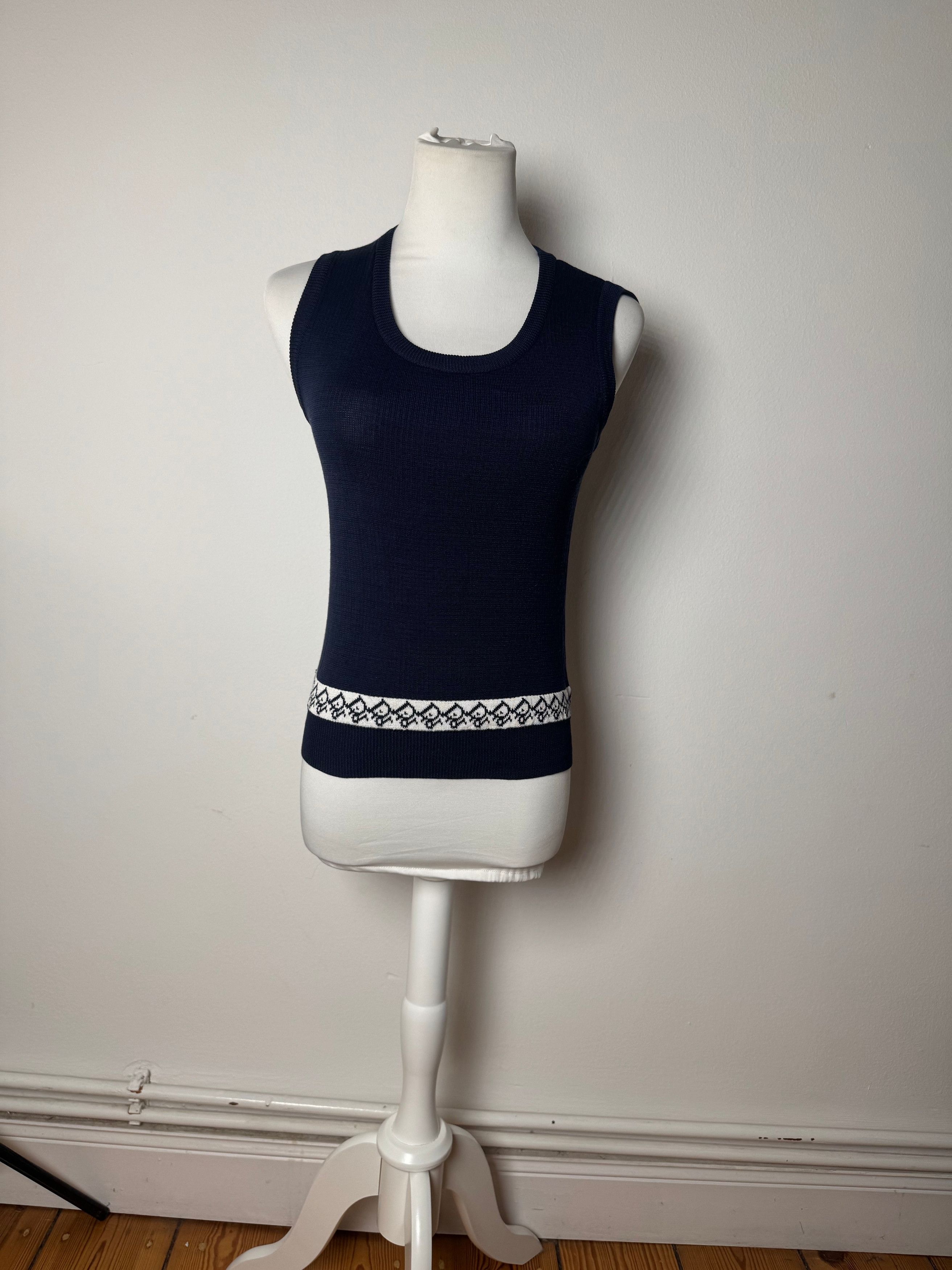 Dior Vintage Oblique Monogram Navy Vest / Top M Size M / US 6-8 / IT 42-44 - 11 Thumbnail