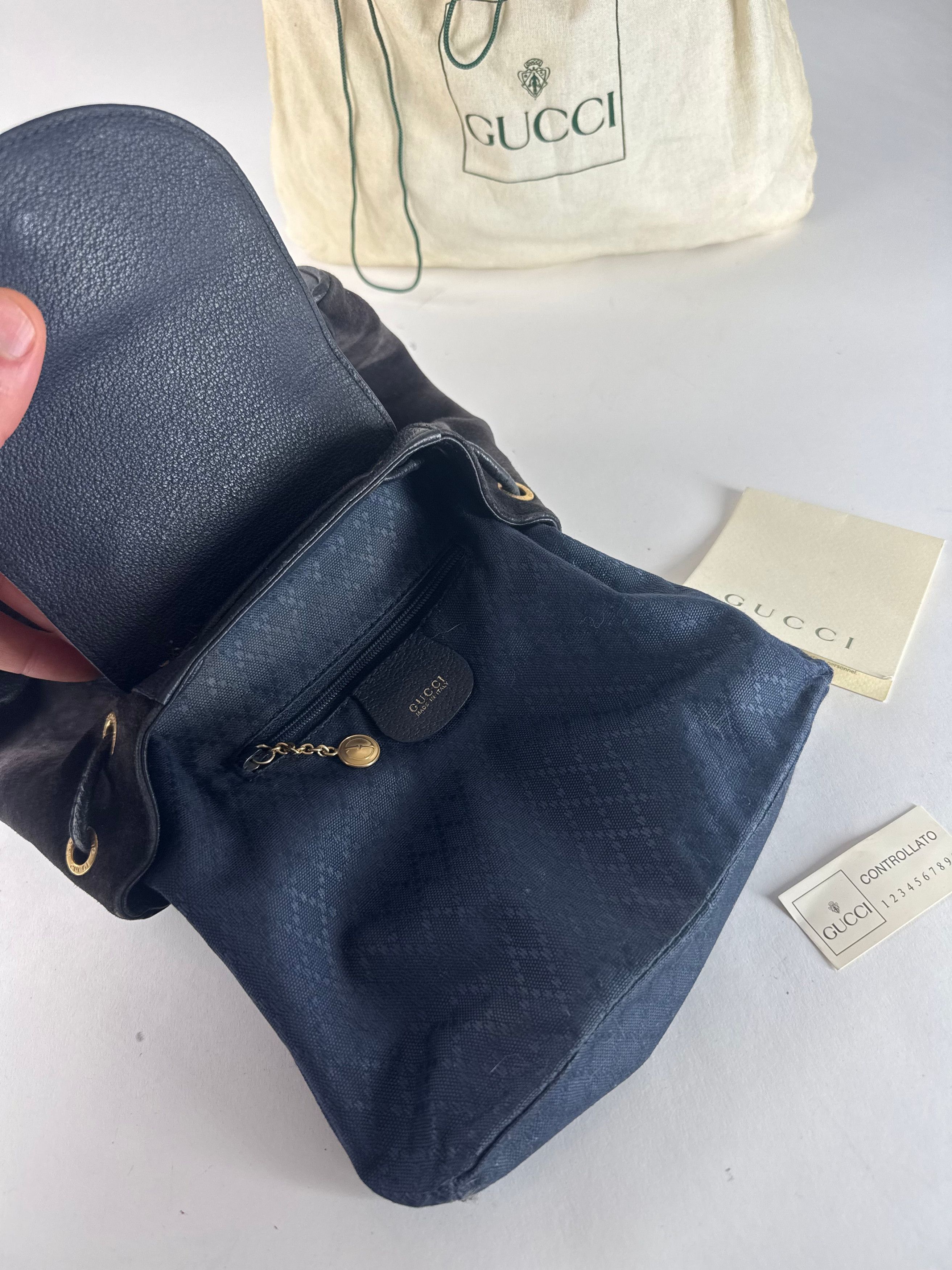 Gucci Vintage Leather Backpack Black Size ONE SIZE - 4 Thumbnail