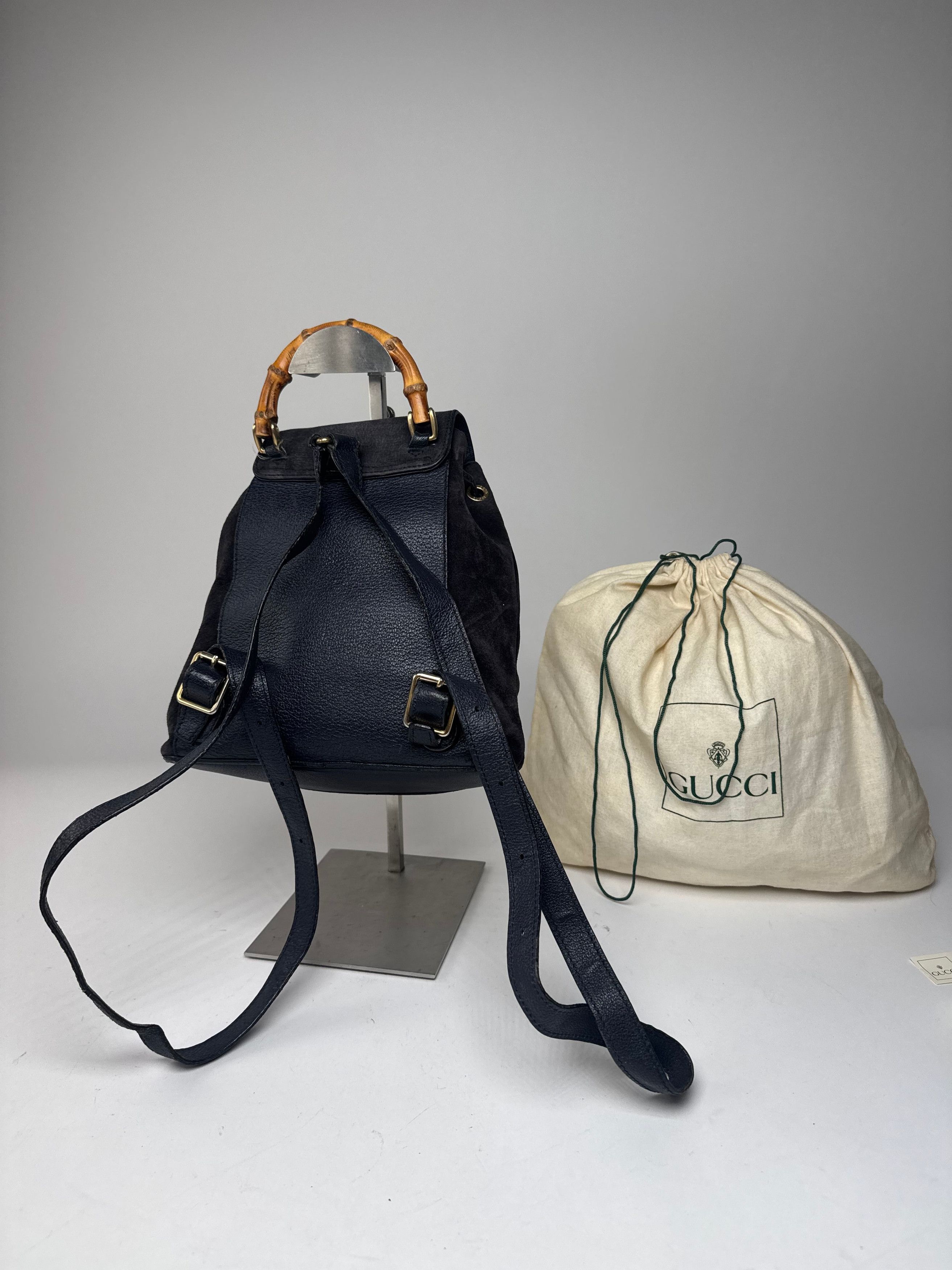 Gucci Vintage Leather Backpack Black Size ONE SIZE - 3 Thumbnail