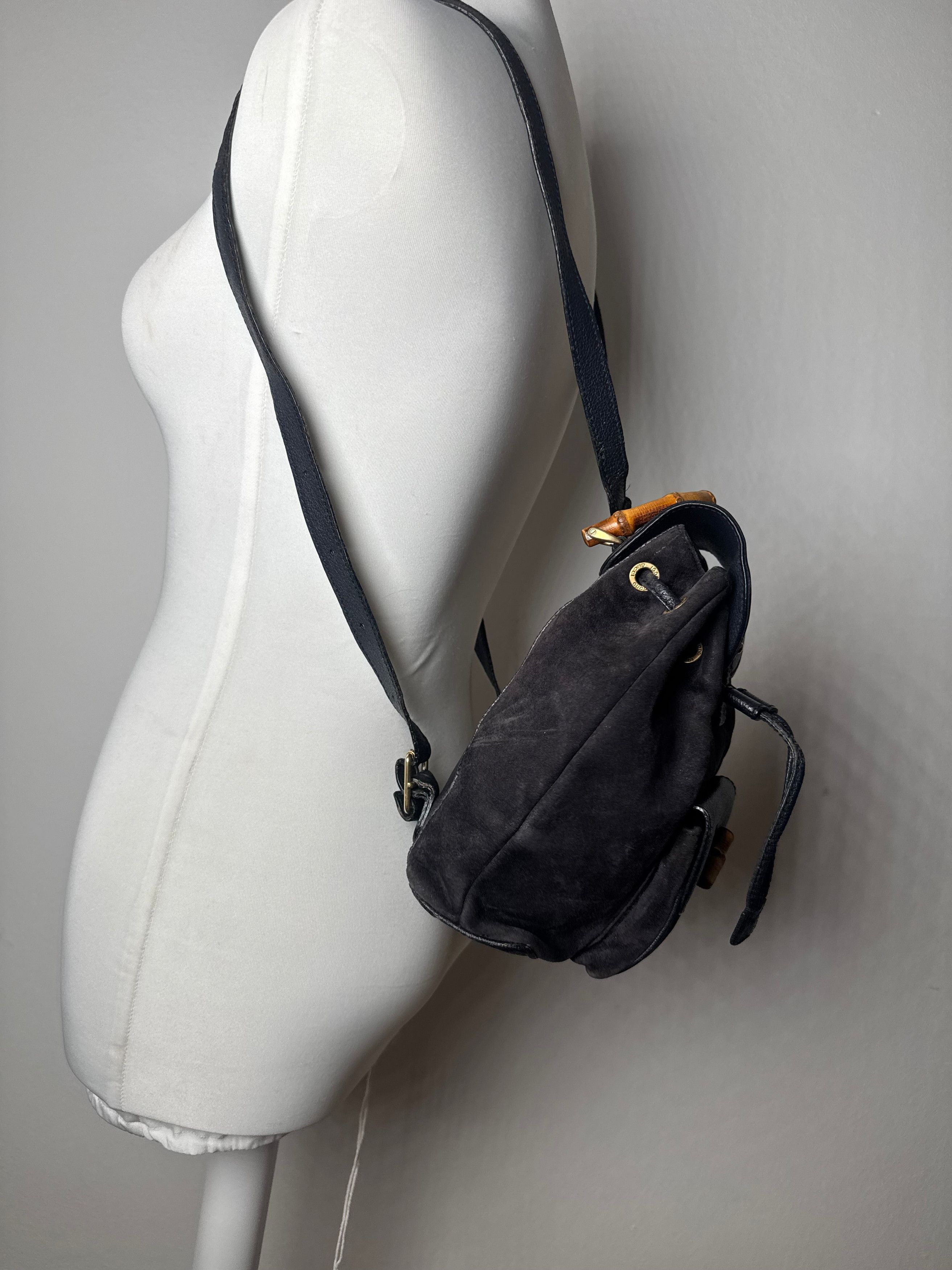 Gucci Vintage Leather Backpack Black Size ONE SIZE - 14 Thumbnail