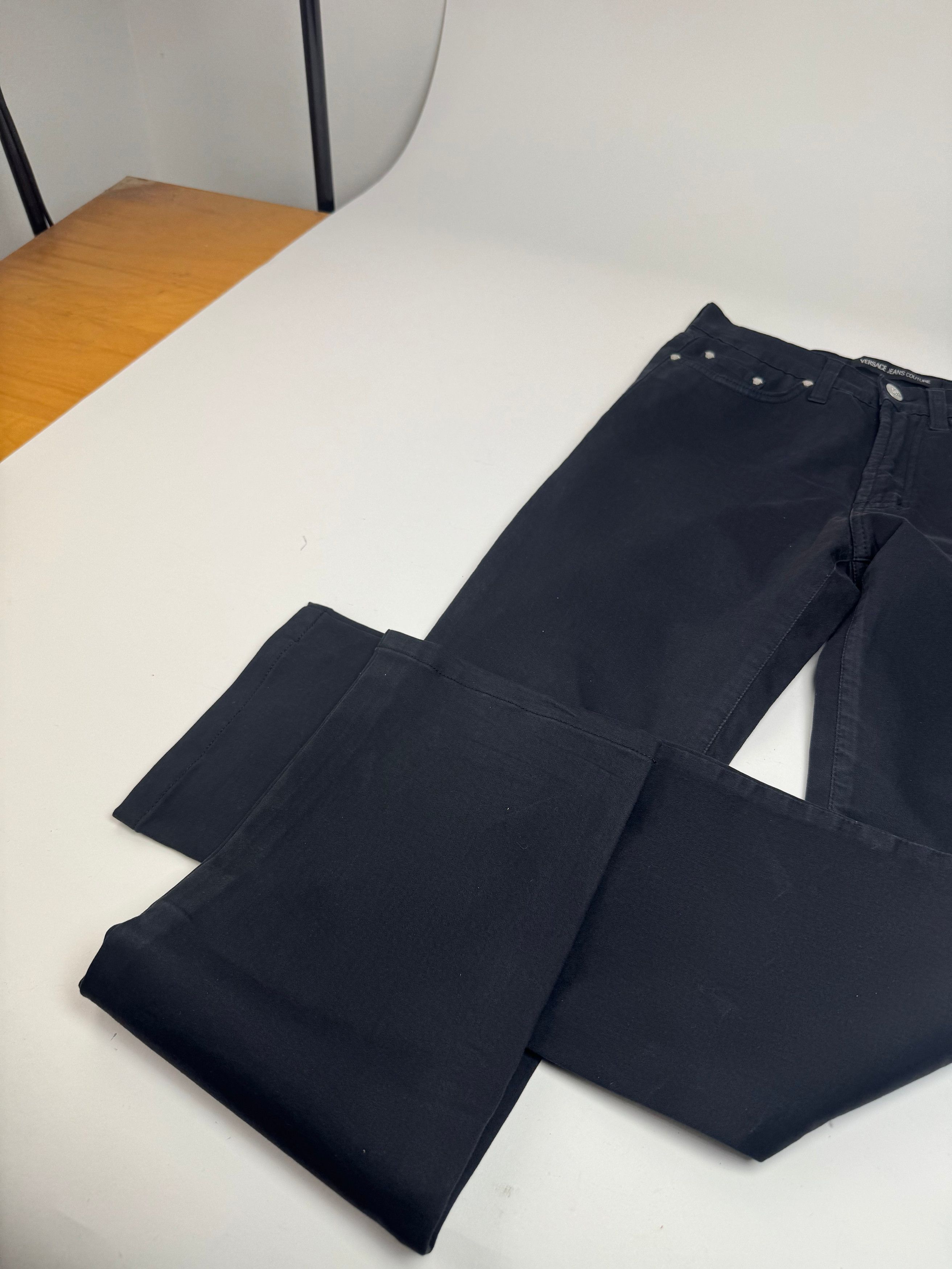 Versace Vintage Canvas Pants Black Size 27" / US 4 / IT 40 - 4 Thumbnail