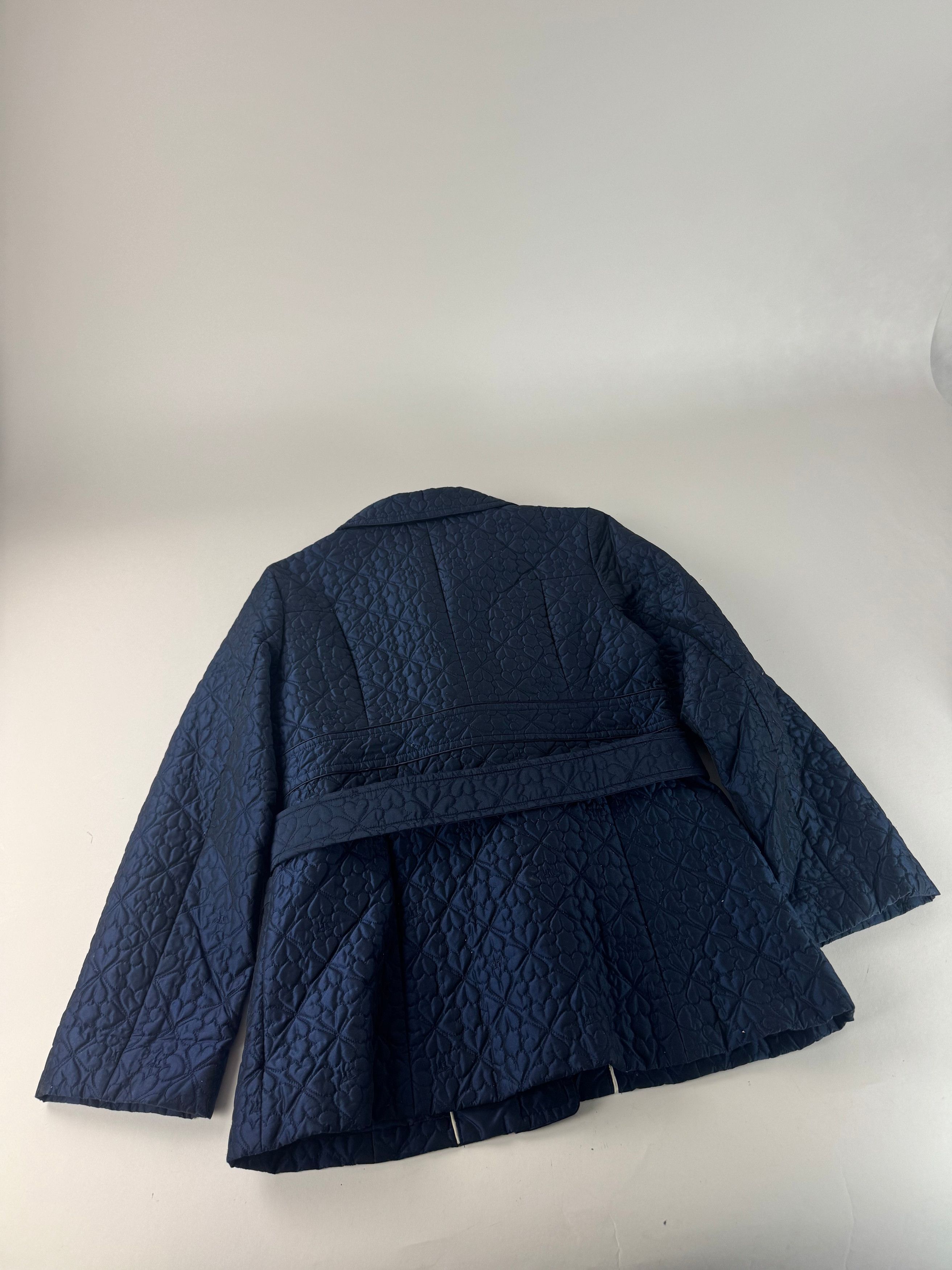 Courreges Vintage Floral Emblossed Canvas Coat Navy M Size S / US 4 / IT 40 - 7 Thumbnail