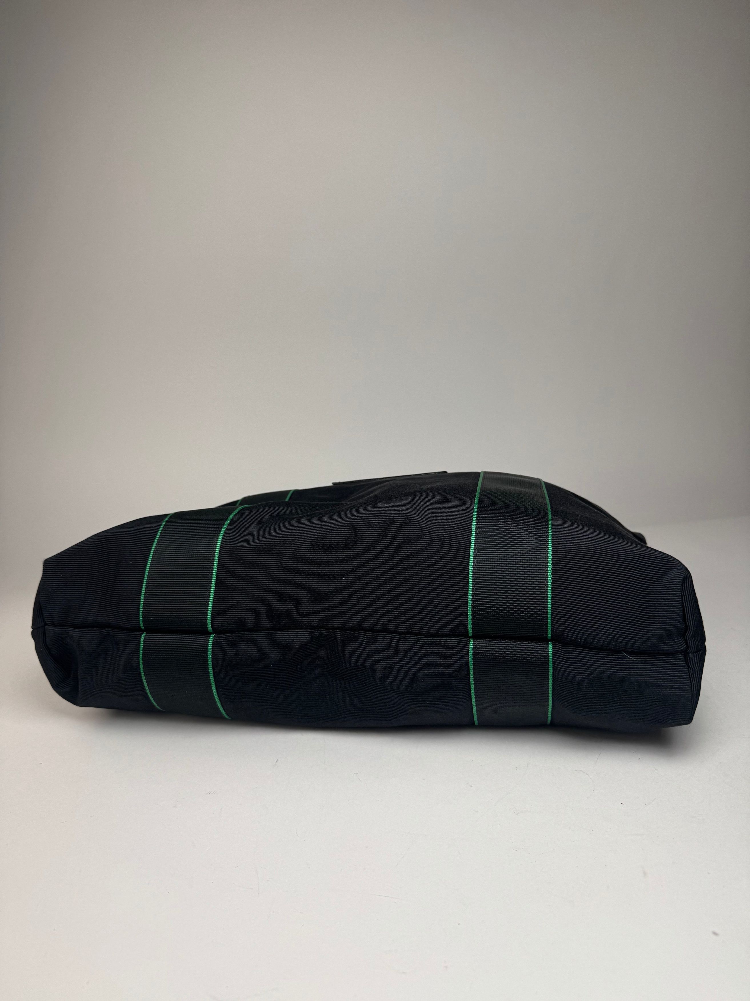 Issey Miyake Vintage Polyester / Leather Tote Bag Black/Green Size ONE SIZE - 13 Thumbnail