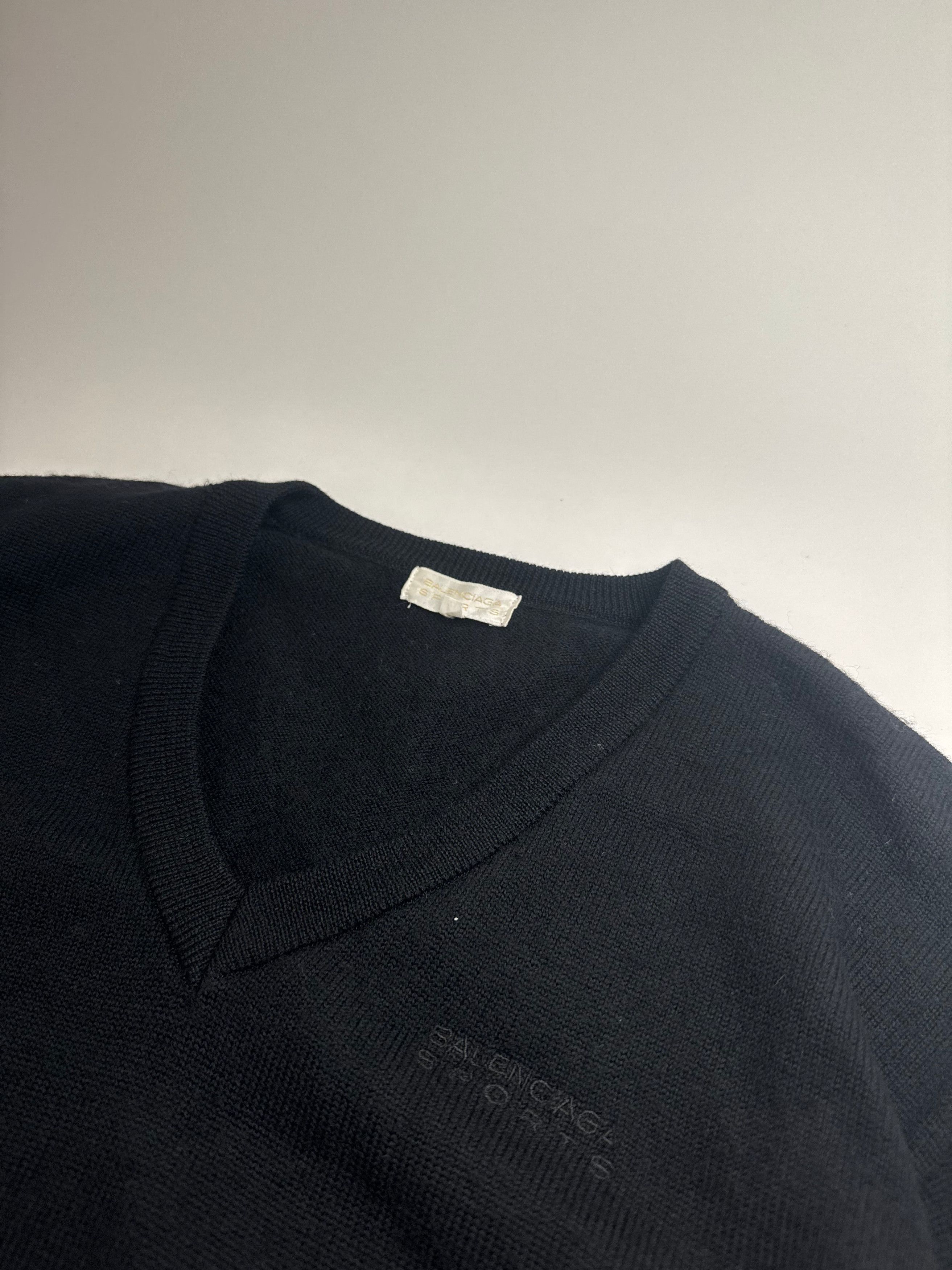 Balenciaga Vintage V-Neck Sweater Black L Size L / US 10 / IT 46 - 6 Thumbnail