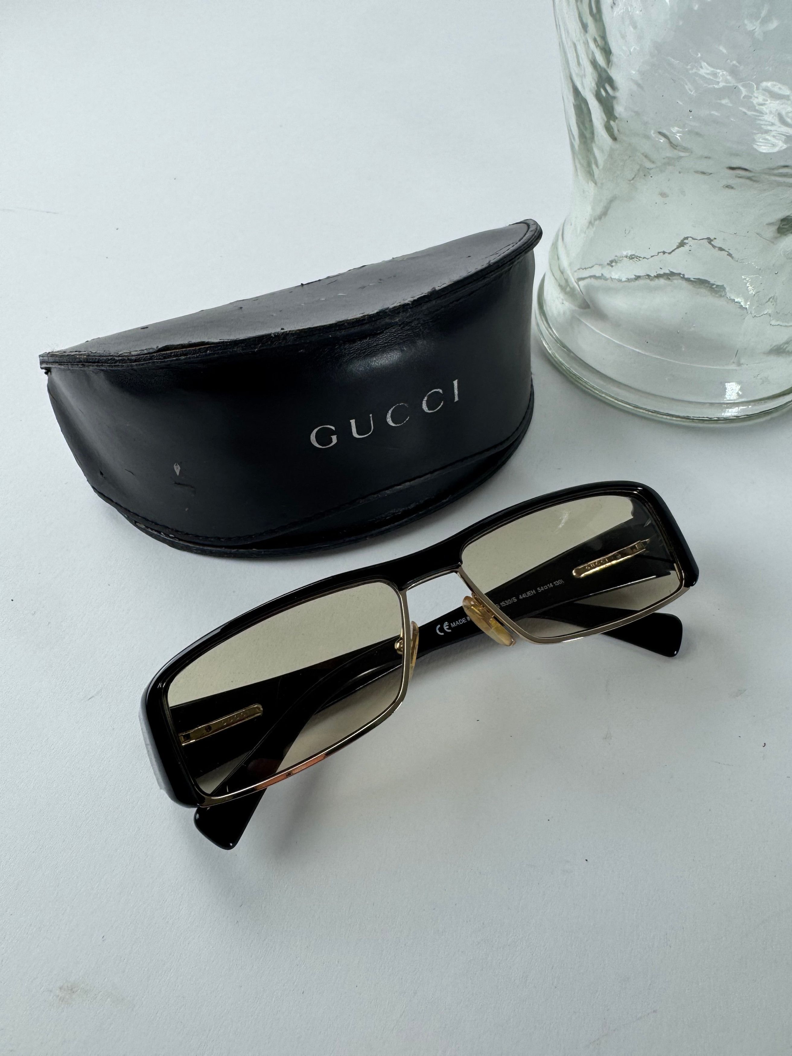 Gucci Vintage Sunglasses Black Brown Size ONE SIZE - 14 Thumbnail