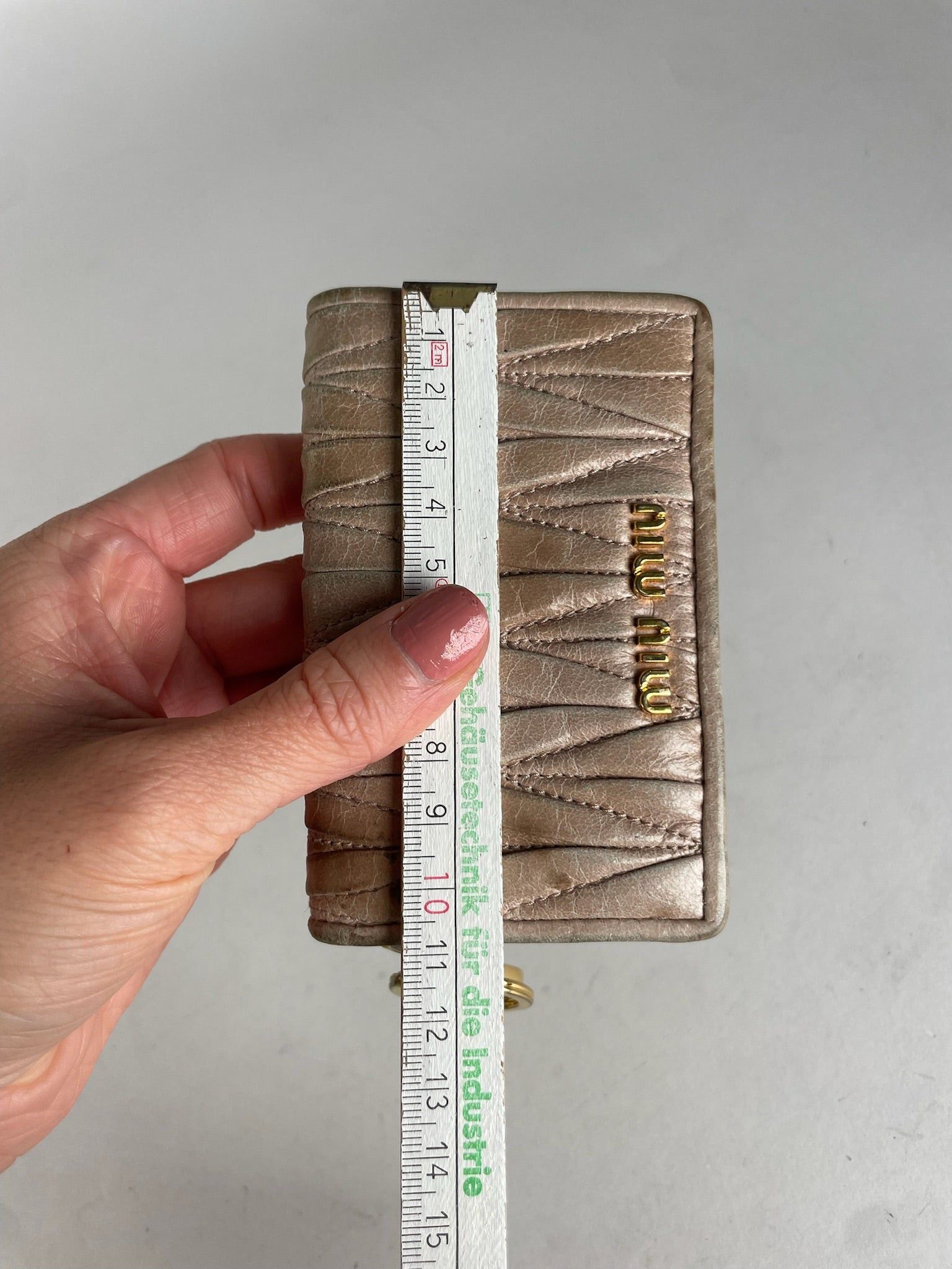 Miu Miu Vintage Metallasse Leather Card Holder Beige Size ONE SIZE - 5 Thumbnail