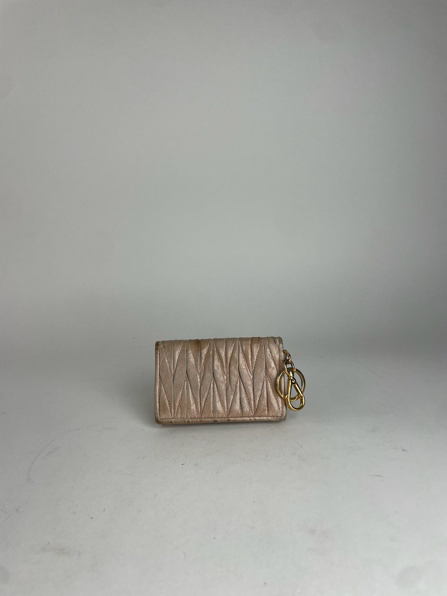 Miu Miu Vintage Metallasse Leather Card Holder Beige Size ONE SIZE - 7 Thumbnail
