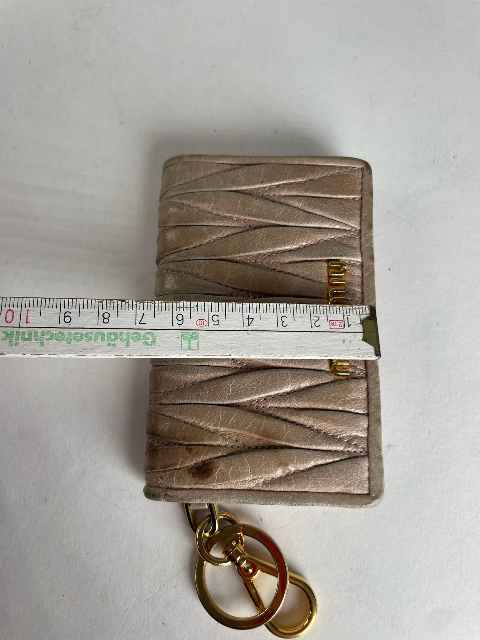 Miu Miu Vintage Metallasse Leather Card Holder Beige Size ONE SIZE - 8 Thumbnail