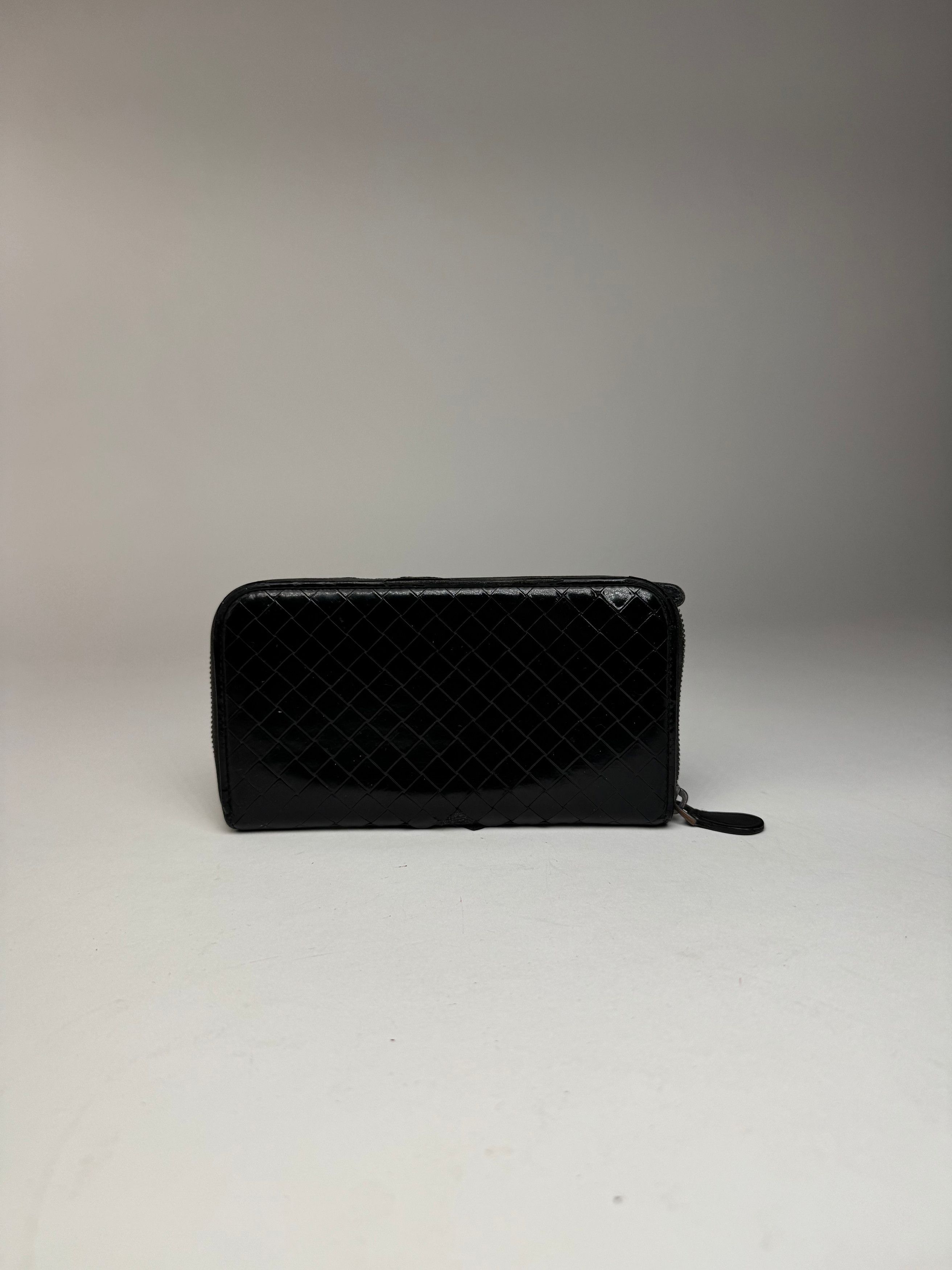 Bottega Veneta Vintage Intrecciato Leather Wallet Black zipper off Size ONE SIZE - 10 Thumbnail