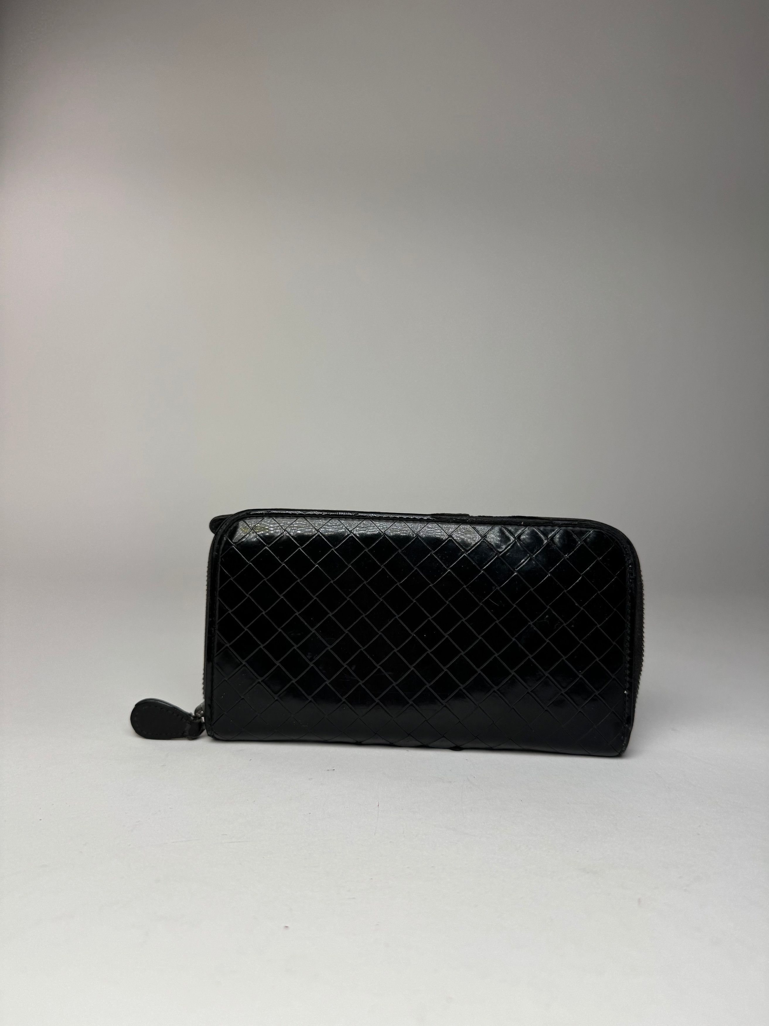 Bottega Veneta Vintage Intrecciato Leather Wallet Black zipper off Size ONE SIZE - 6 Thumbnail