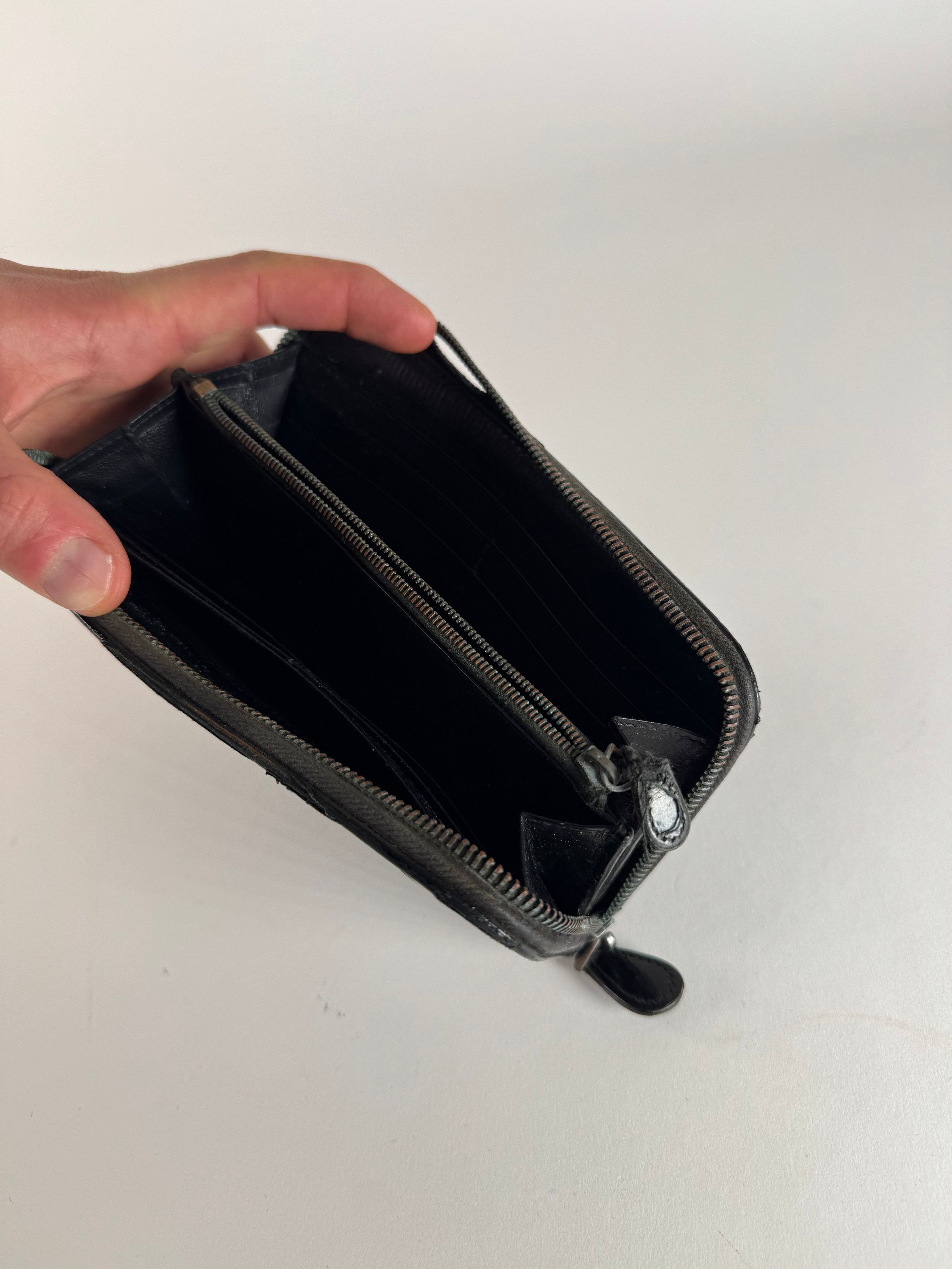 Bottega Veneta Vintage Intrecciato Leather Wallet Black zipper off Size ONE SIZE - 3 Thumbnail