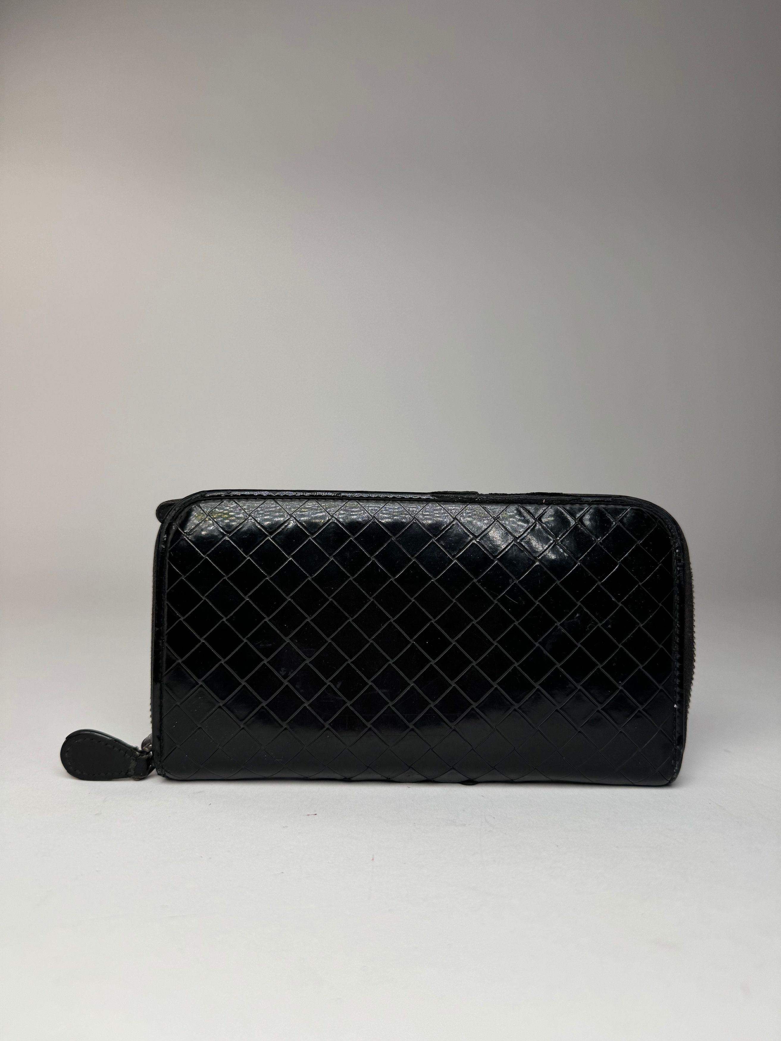 Bottega Veneta Vintage Intrecciato Leather Wallet Black zipper off Size ONE SIZE - 9 Thumbnail