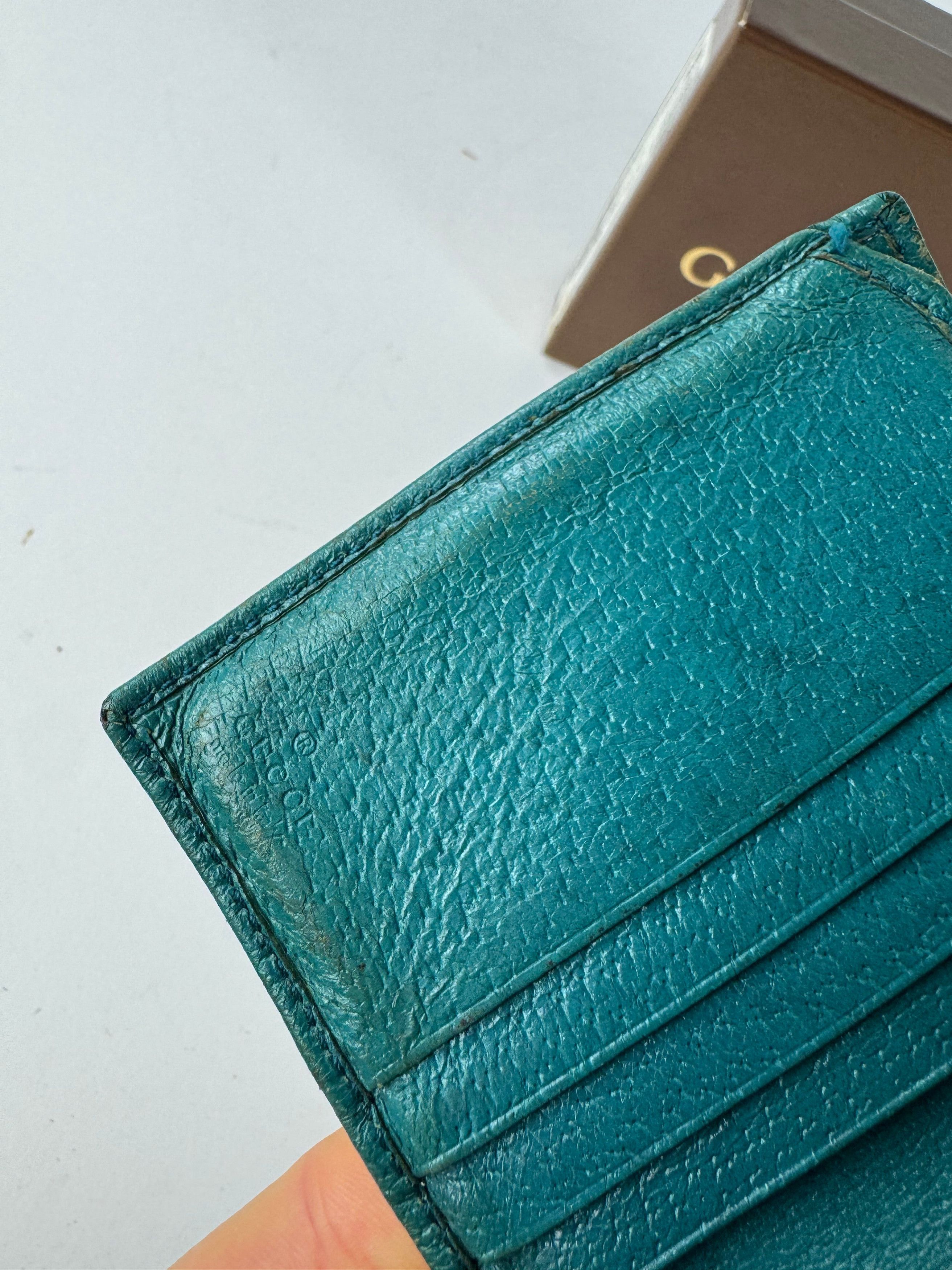 Gucci Vintage Monogram Jackie Wallet Brown Turquoise Size ONE SIZE - 7 Thumbnail