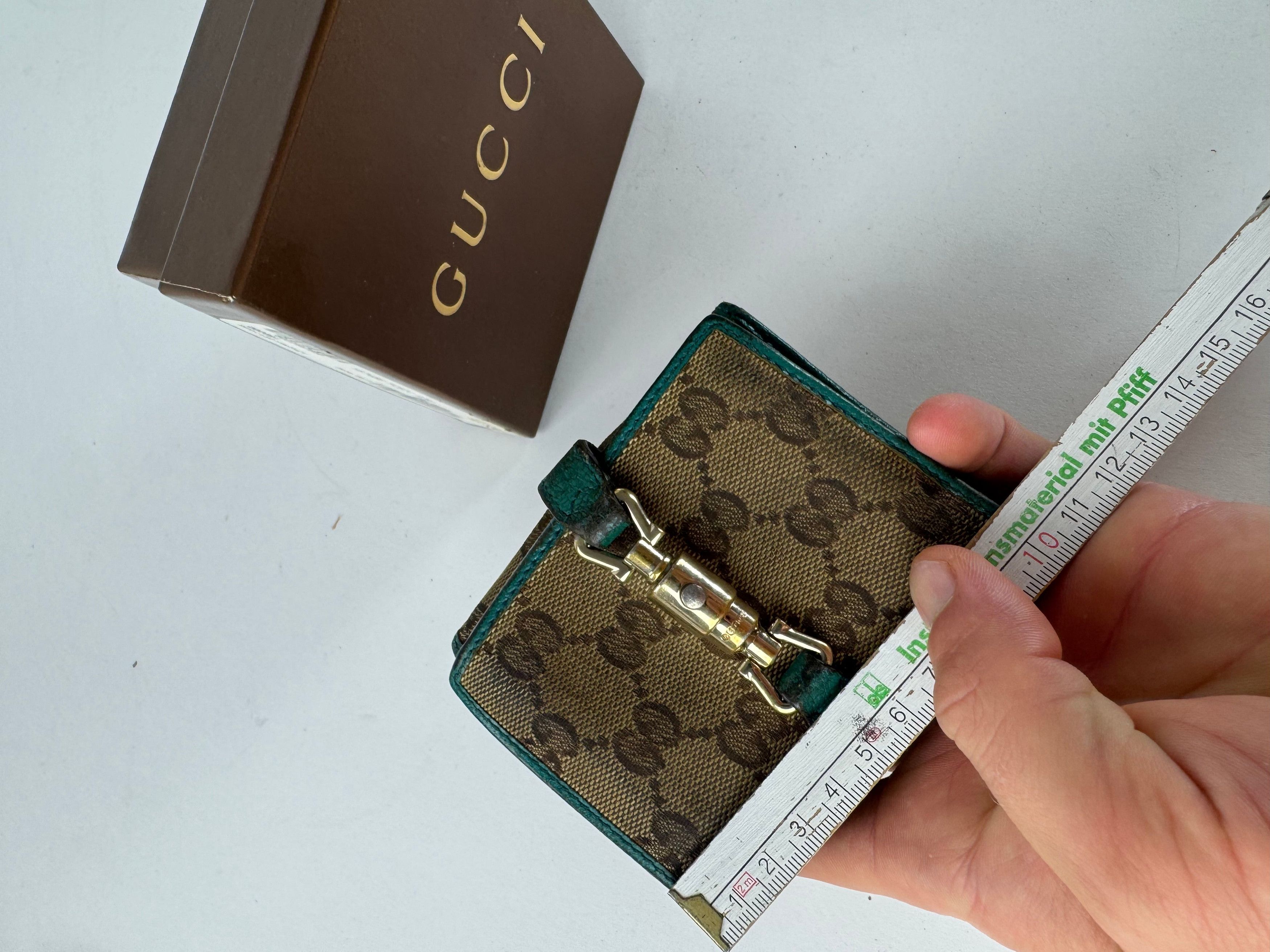 Gucci Vintage Monogram Jackie Wallet Brown Turquoise Size ONE SIZE - 11 Thumbnail