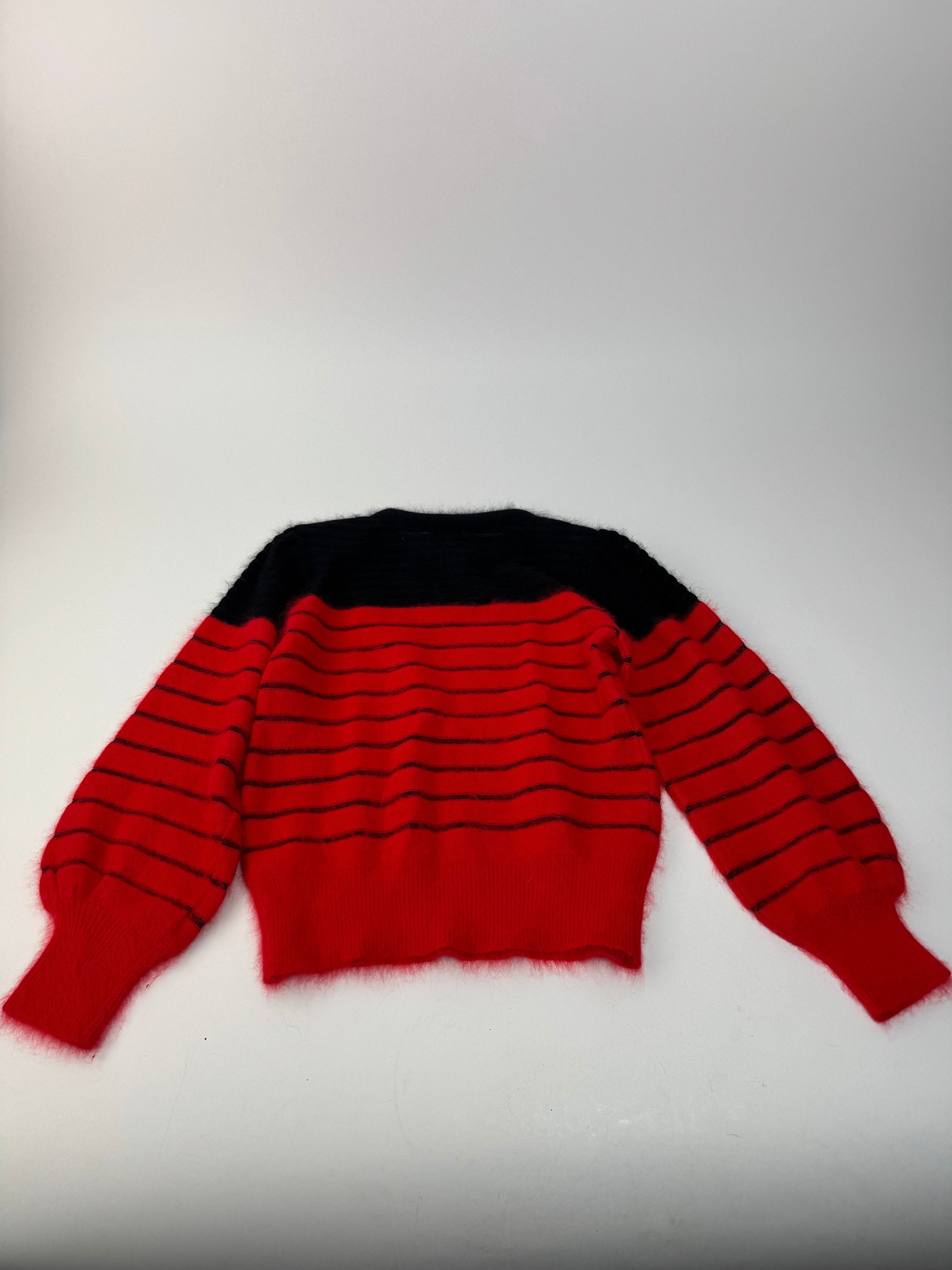 Dior Vintage Mohair Striped Sweater Black Red M Size M / US 6-8 / IT 42-44 - 9 Thumbnail