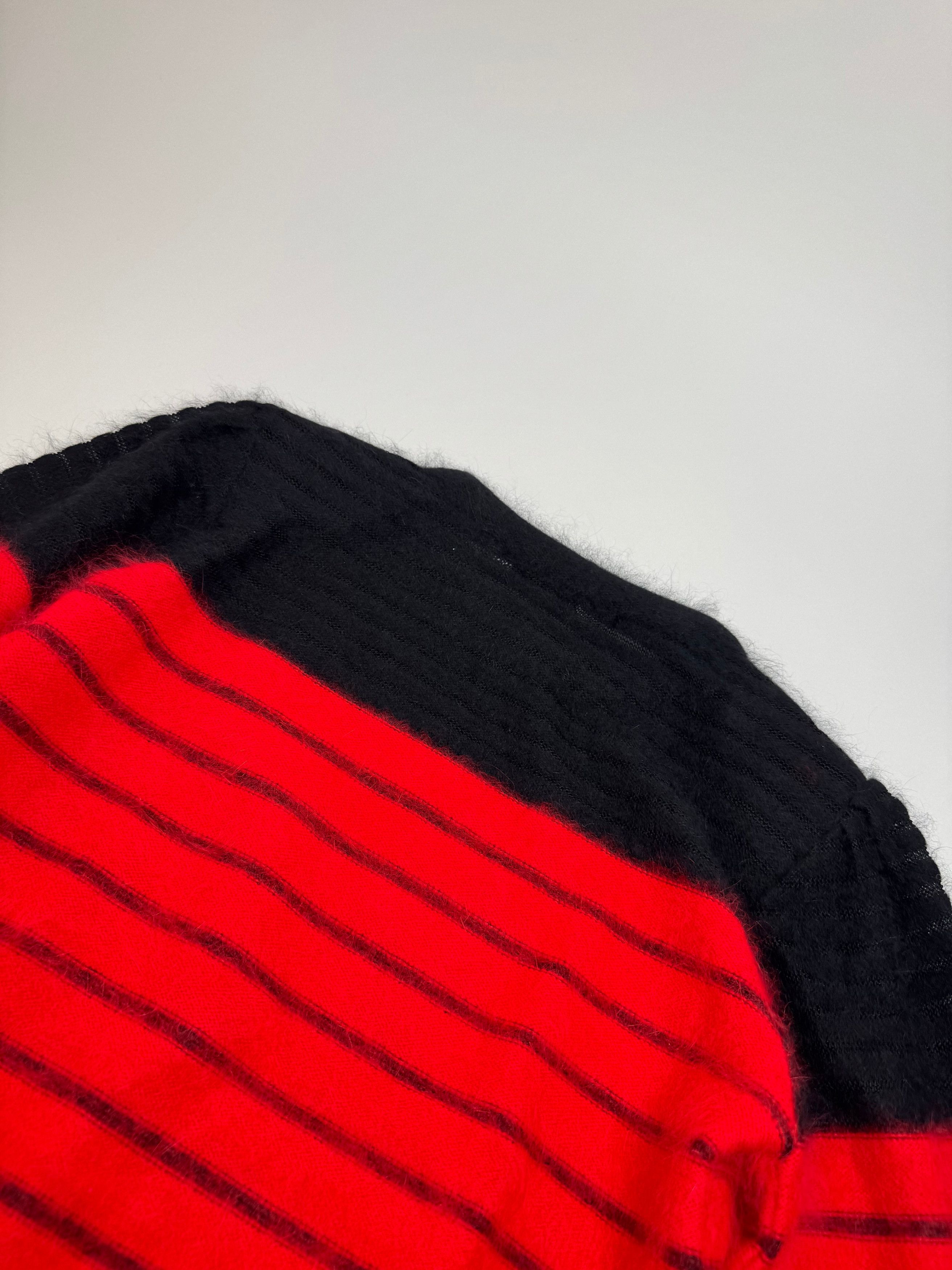 Dior Vintage Mohair Striped Sweater Black Red M Size M / US 6-8 / IT 42-44 - 10 Thumbnail