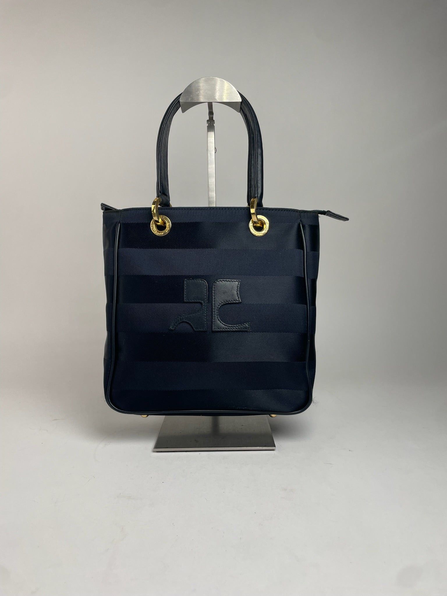 Courreges Vintage Monogram Bag Black Grey Size ONE SIZE - 8 Thumbnail