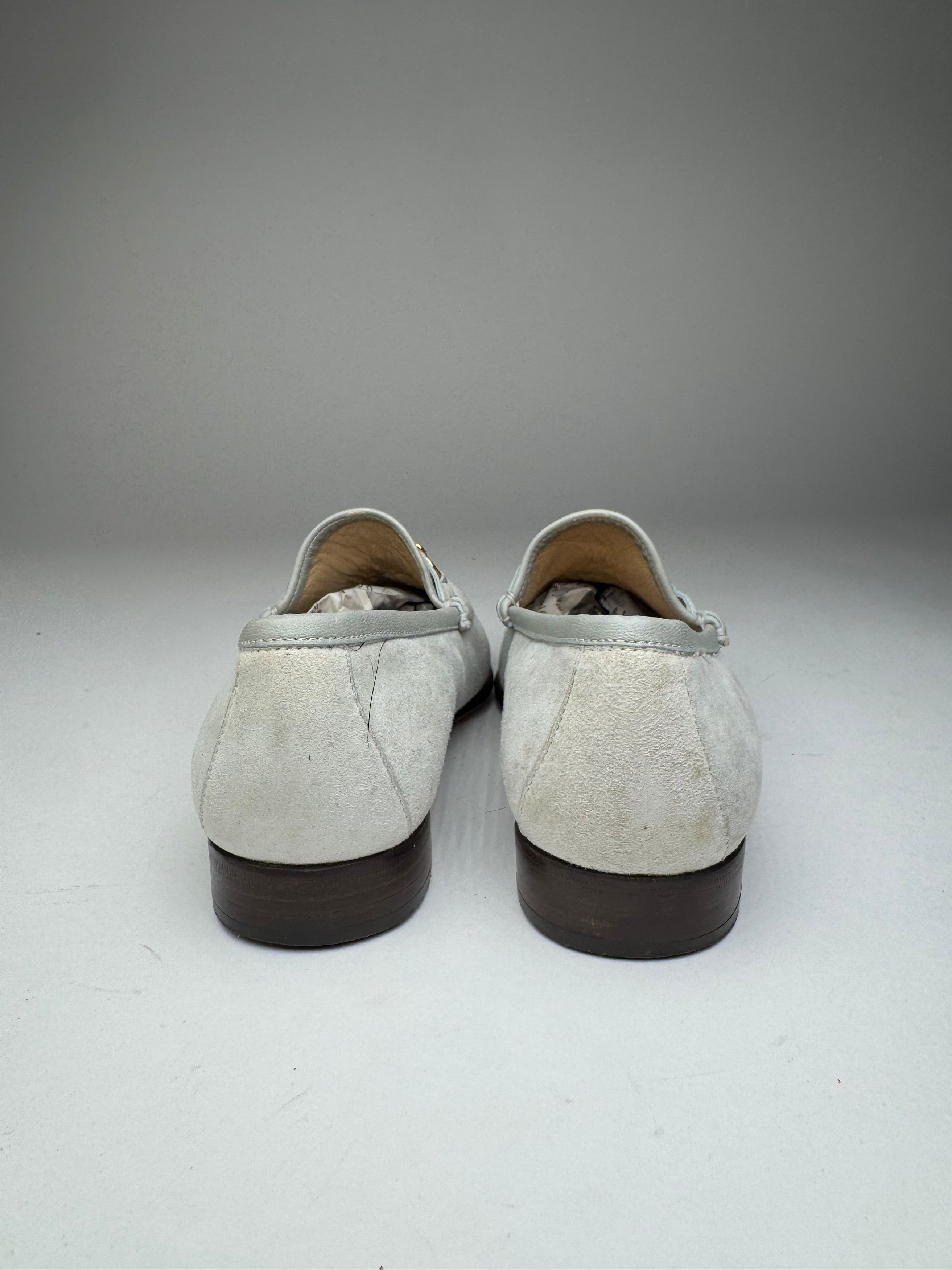Gucci Vintage Suede Horsebit Loafer Light Blue 36,5C Size US 5.5 / IT 35.5 - 5 Thumbnail