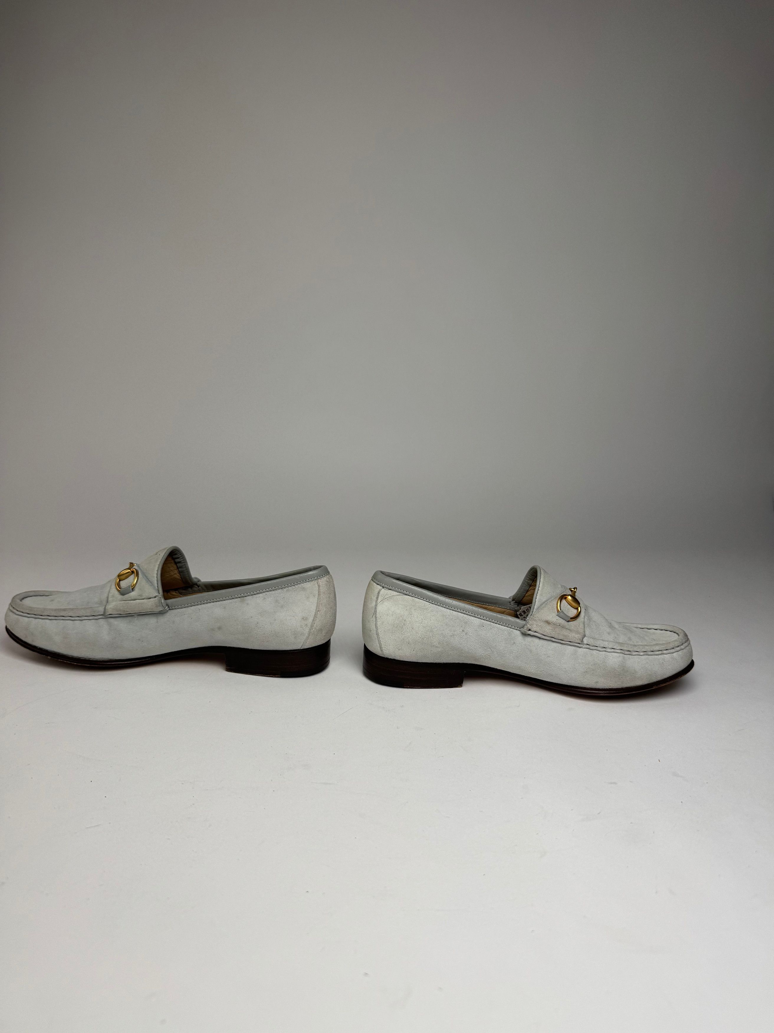 Gucci Vintage Suede Horsebit Loafer Light Blue 36,5C Size US 5.5 / IT 35.5 - 2 Thumbnail